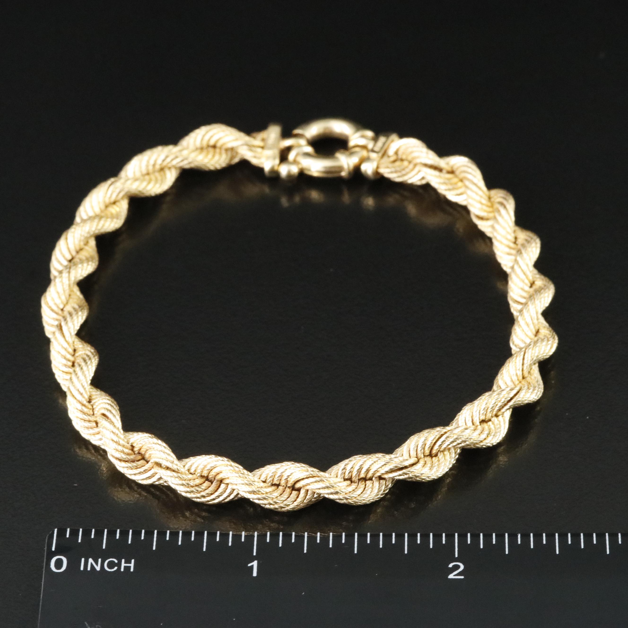 14K Braided Rope Bracelet