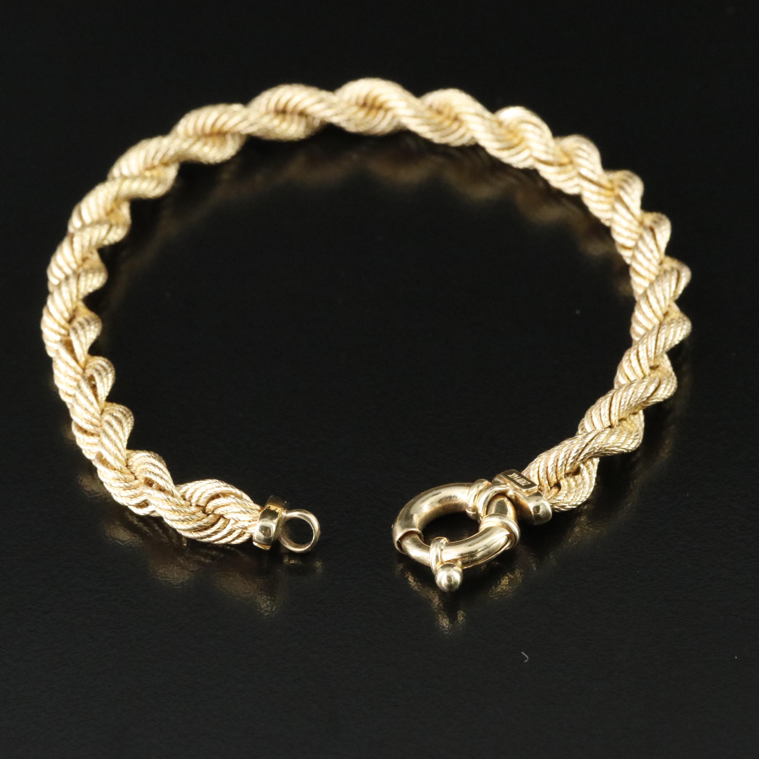 14K Braided Rope Bracelet