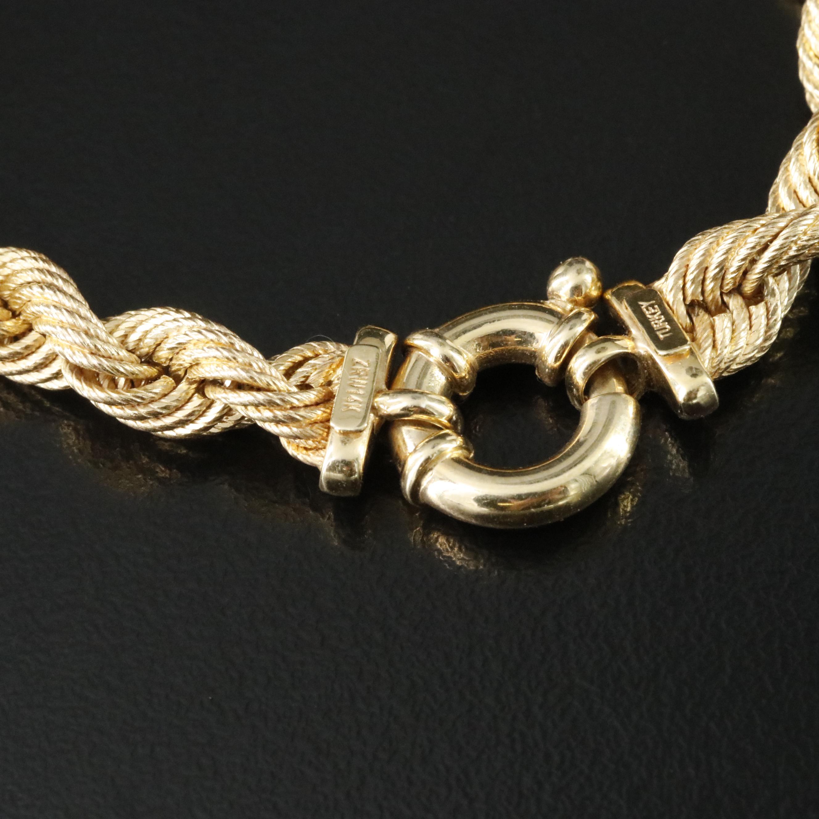 14K Braided Rope Bracelet