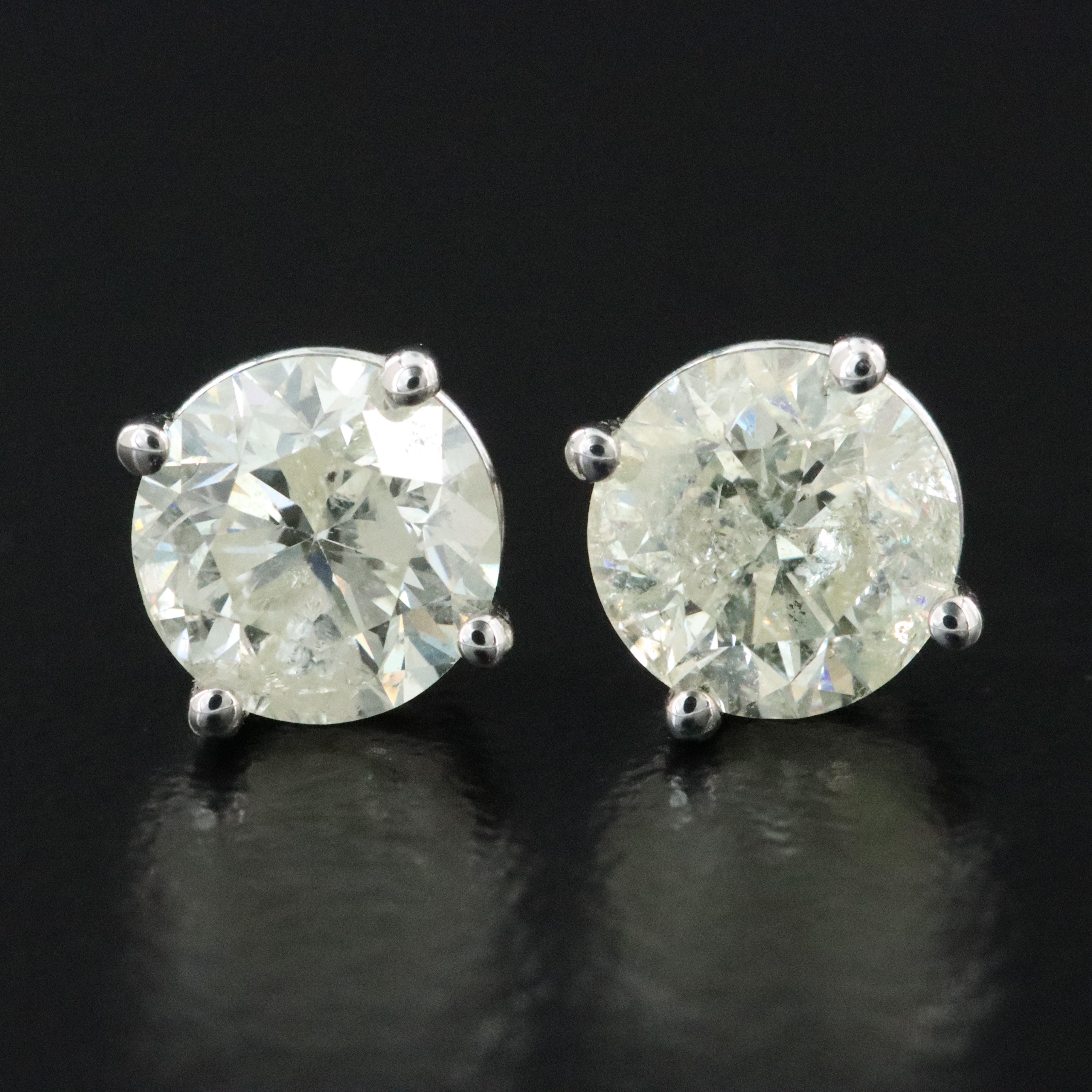 14K 2.02 CTW Diamond Solitaire Earrings