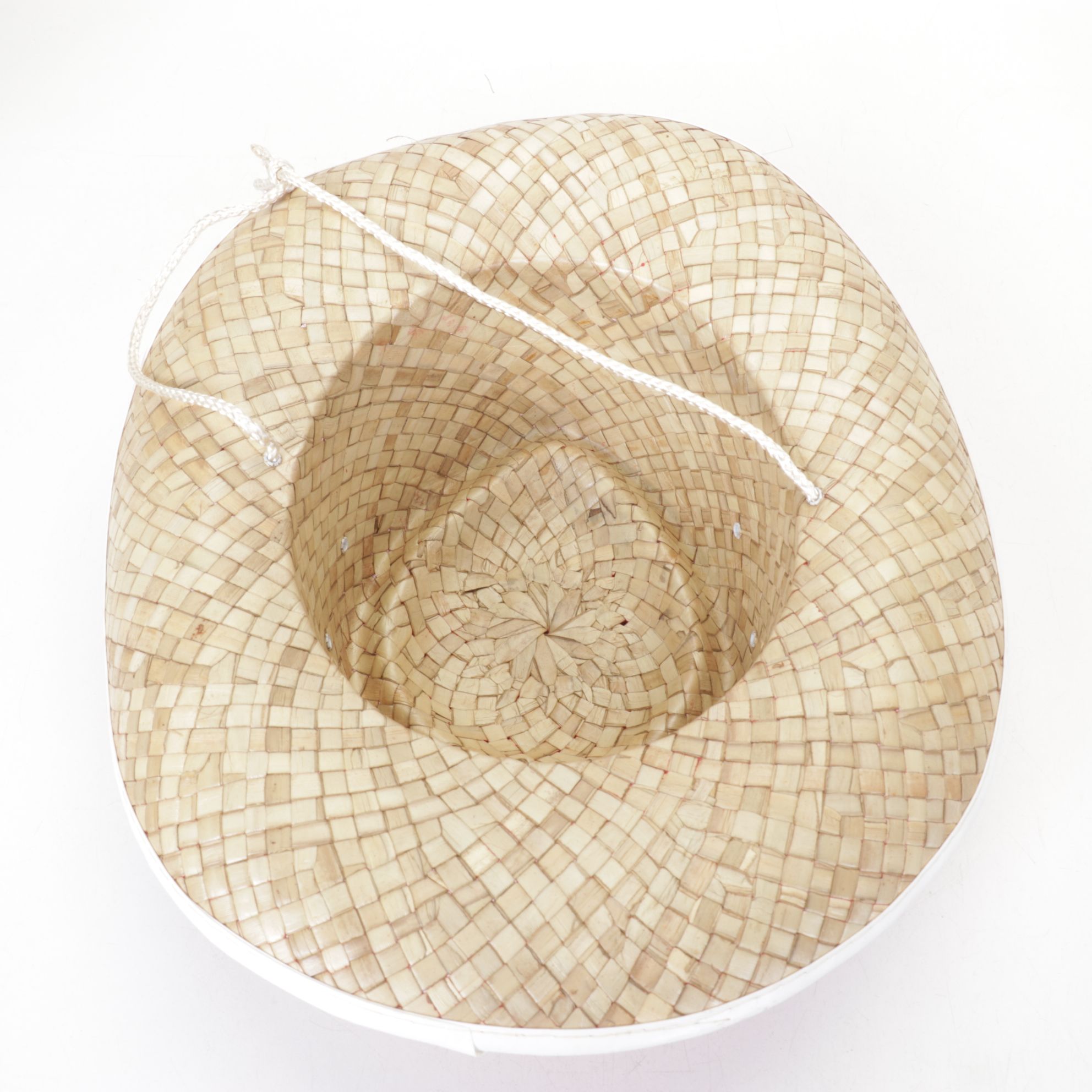 Western Horse Motif on Red, Blue and Yellow Woven Straw Hats, Mid-Late 20th C.