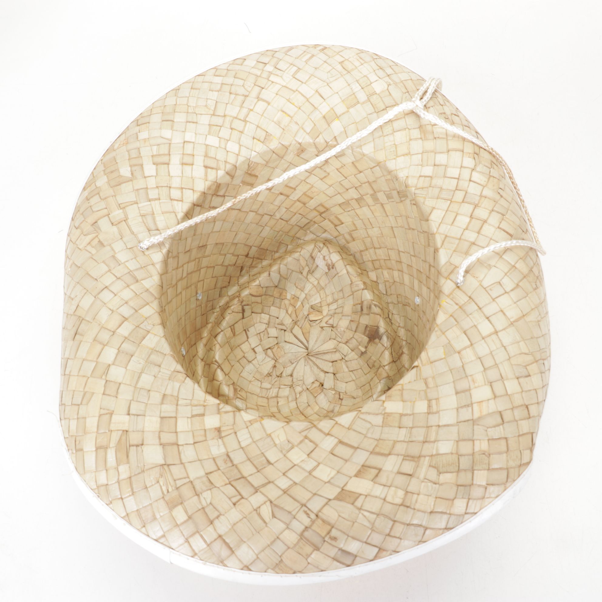 Western Horse Motif on Red, Blue and Yellow Woven Straw Hats, Mid-Late 20th C.