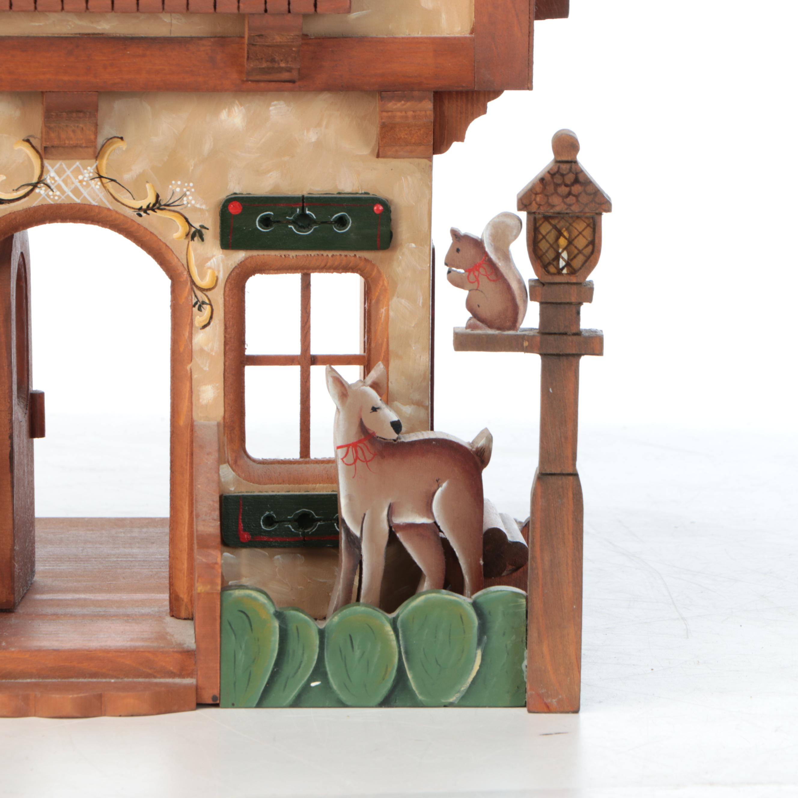 Hand-Painted Wooden Dollhouse