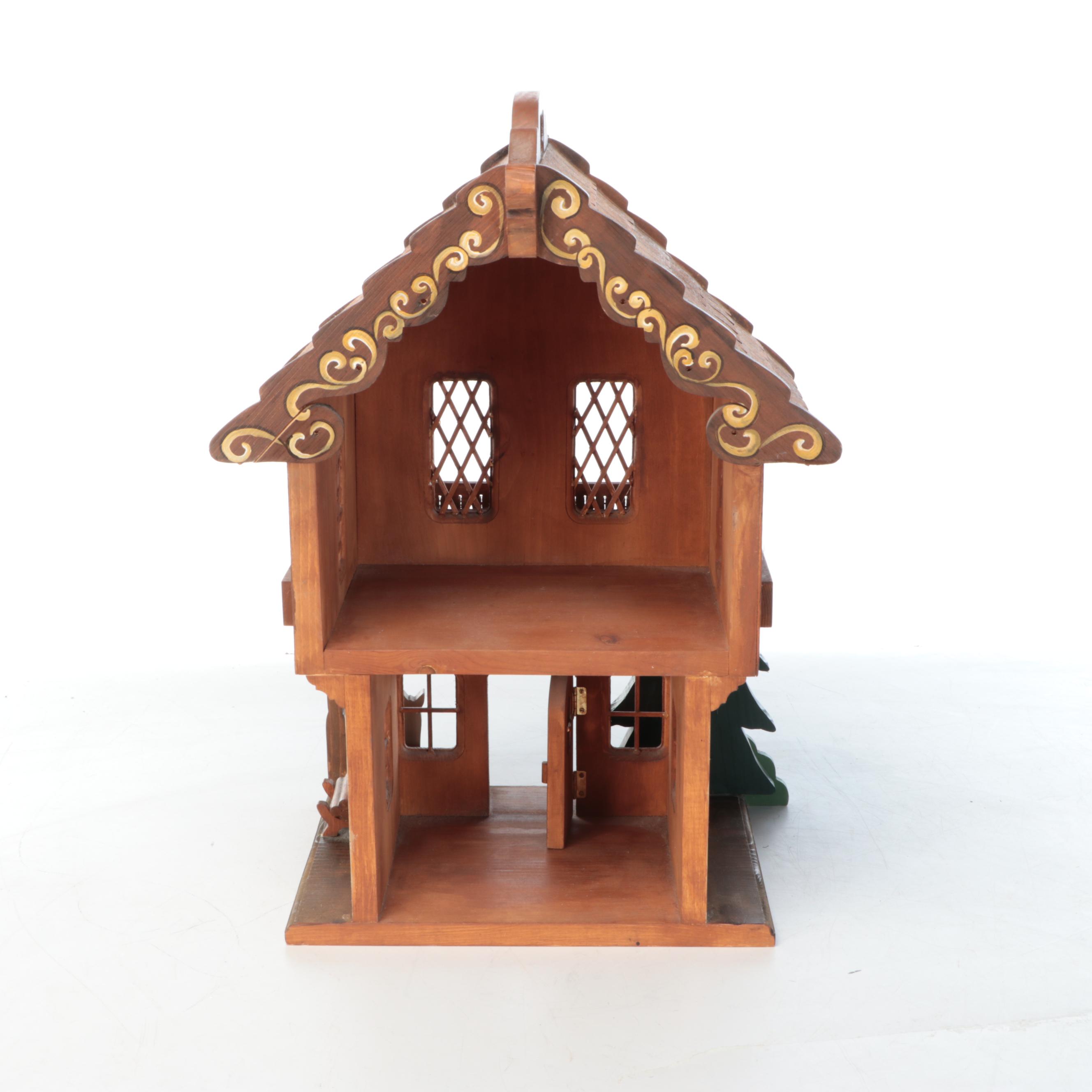 Hand-Painted Wooden Dollhouse