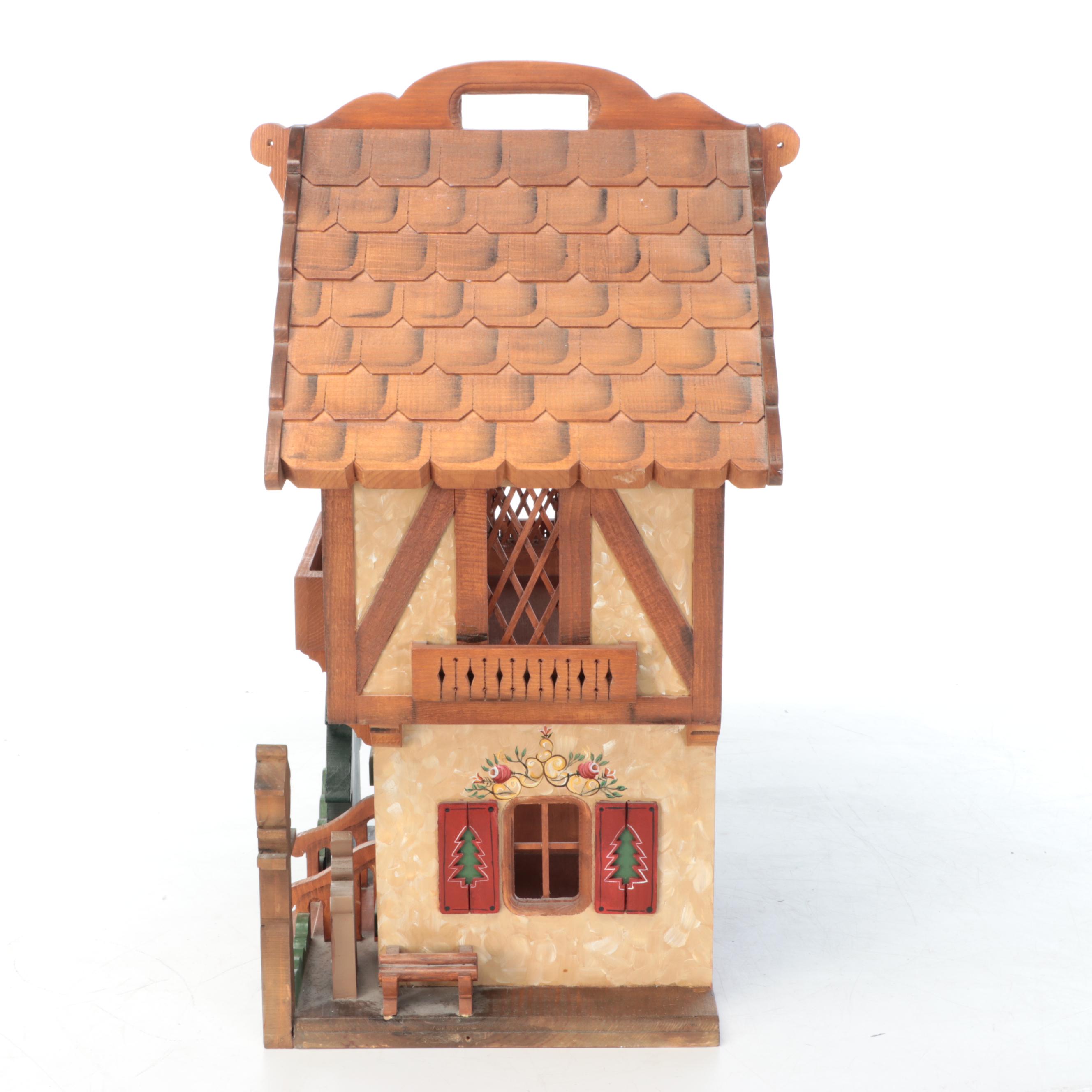 Hand-Painted Wooden Dollhouse