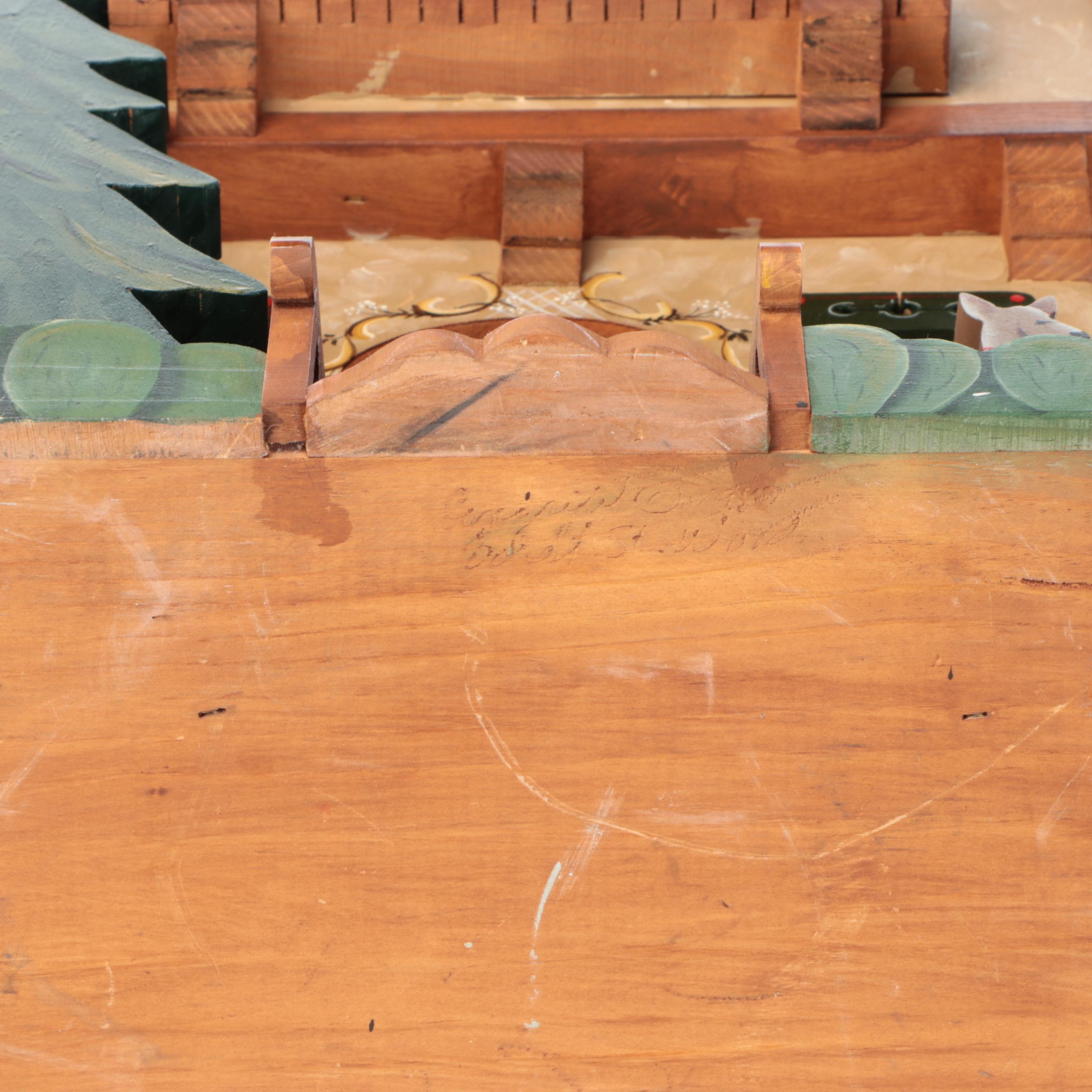 Hand-Painted Wooden Dollhouse