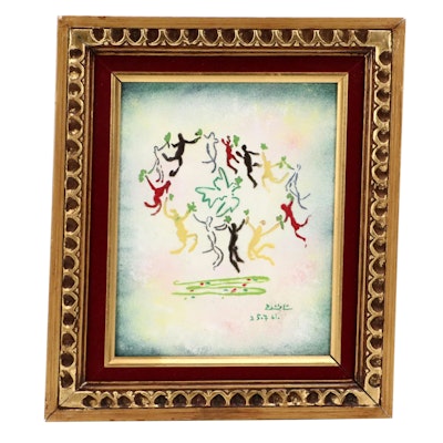 Embossed Enamel Painting After Pablo Picasso "La Ronde de la Jeunesse" Embossed Enamel Painting After Pablo Picasso "La Ronde de la Jeunesse"
