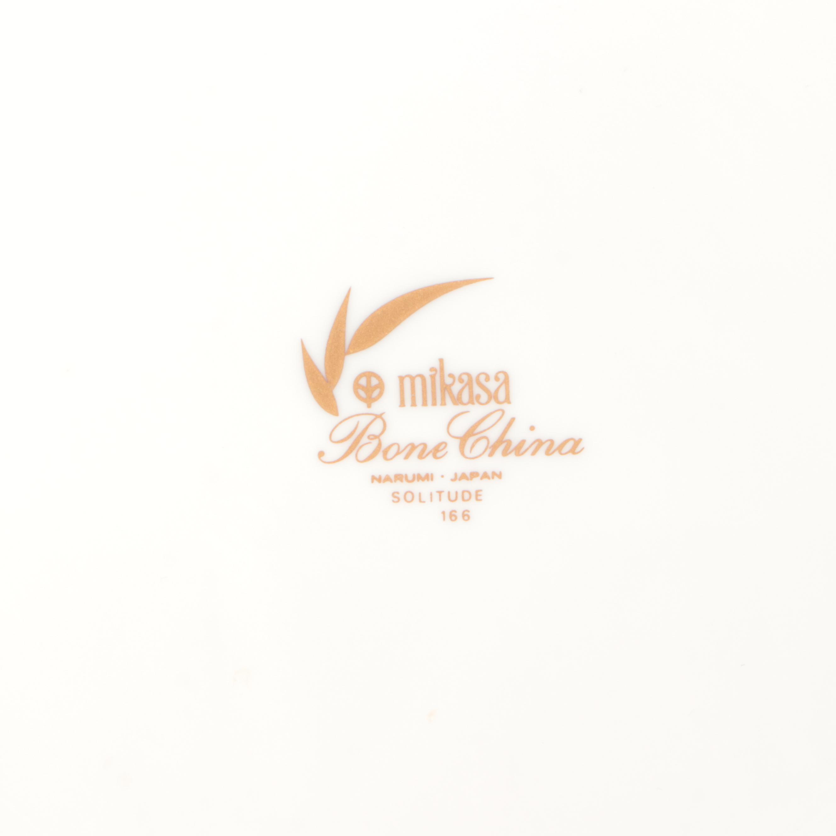 Mikasa "Solitude" Bone China Dinnerware and Serving Pieces, 1975–1998