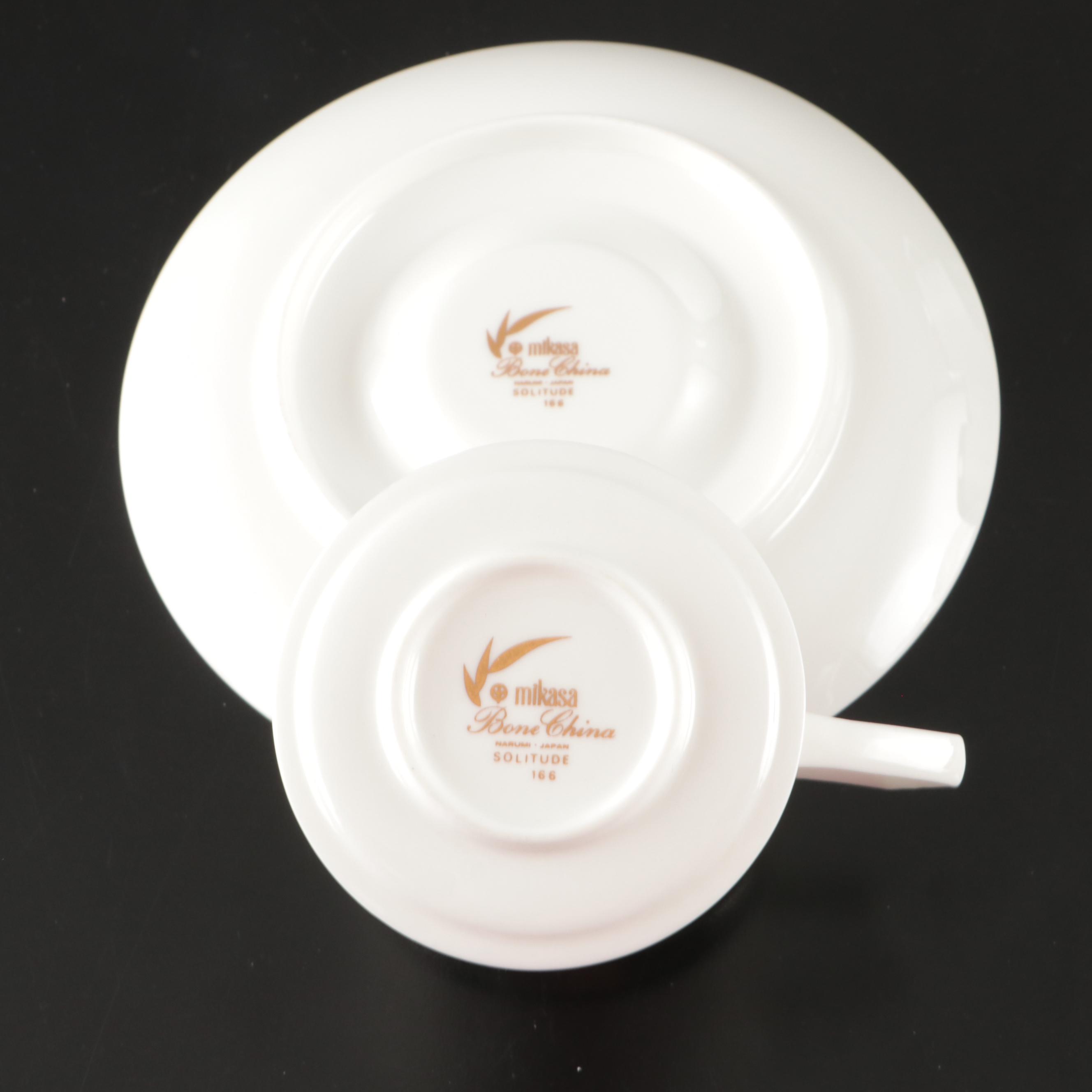 Mikasa "Solitude" Bone China Dinnerware and Serving Pieces, 1975–1998