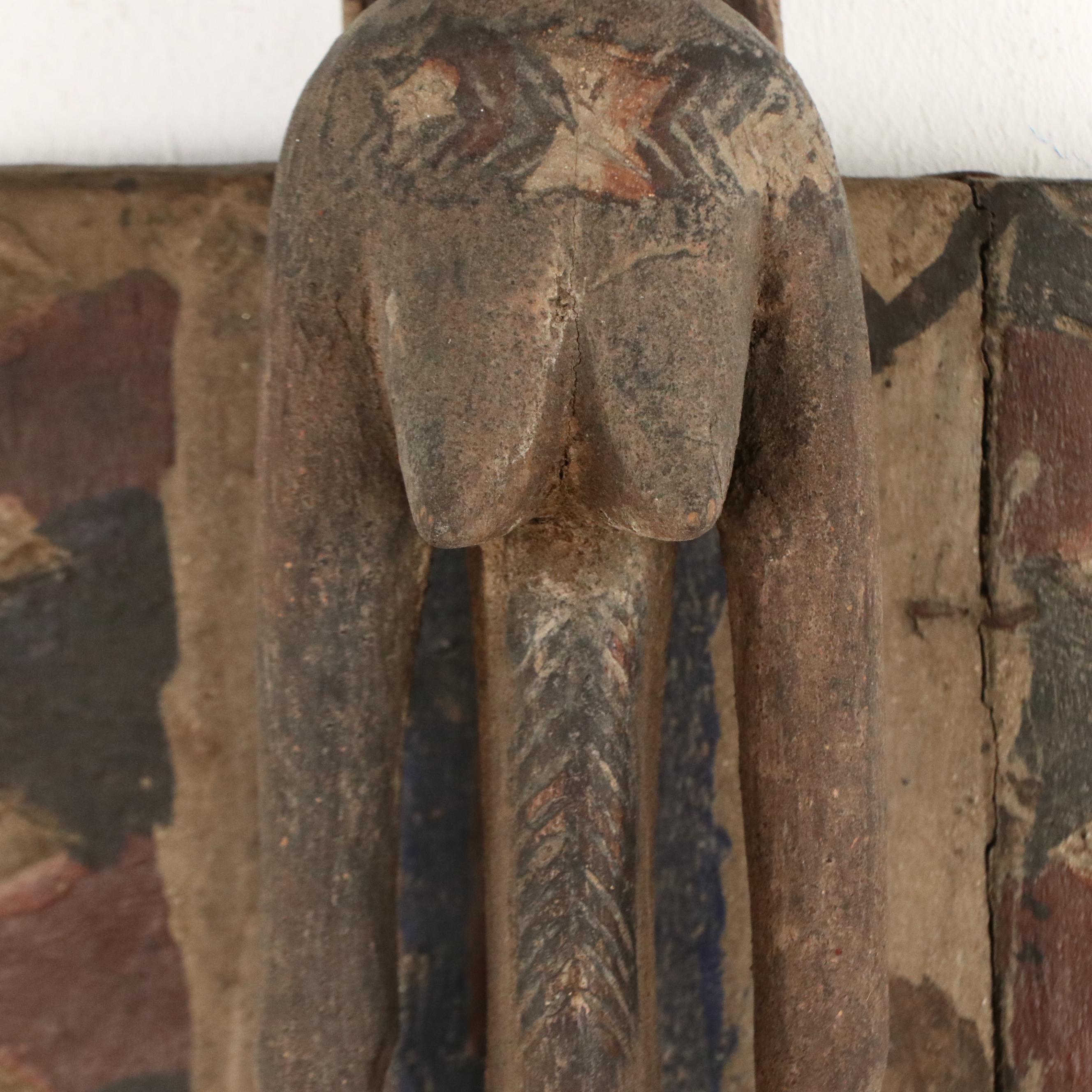 Bwa Polychrome Carved Wood Plank Mask, 20th Century