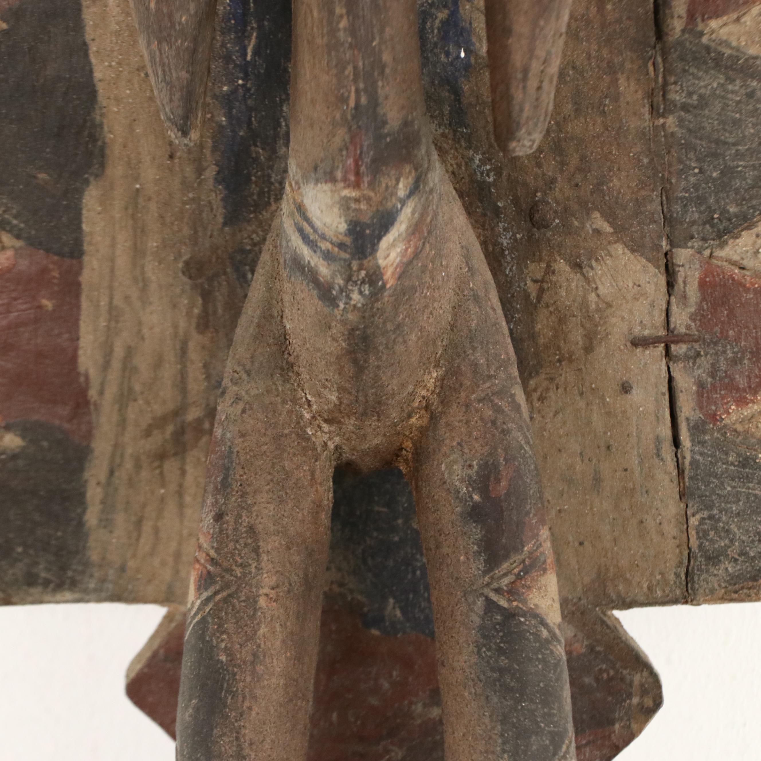 Bwa Polychrome Carved Wood Plank Mask, 20th Century