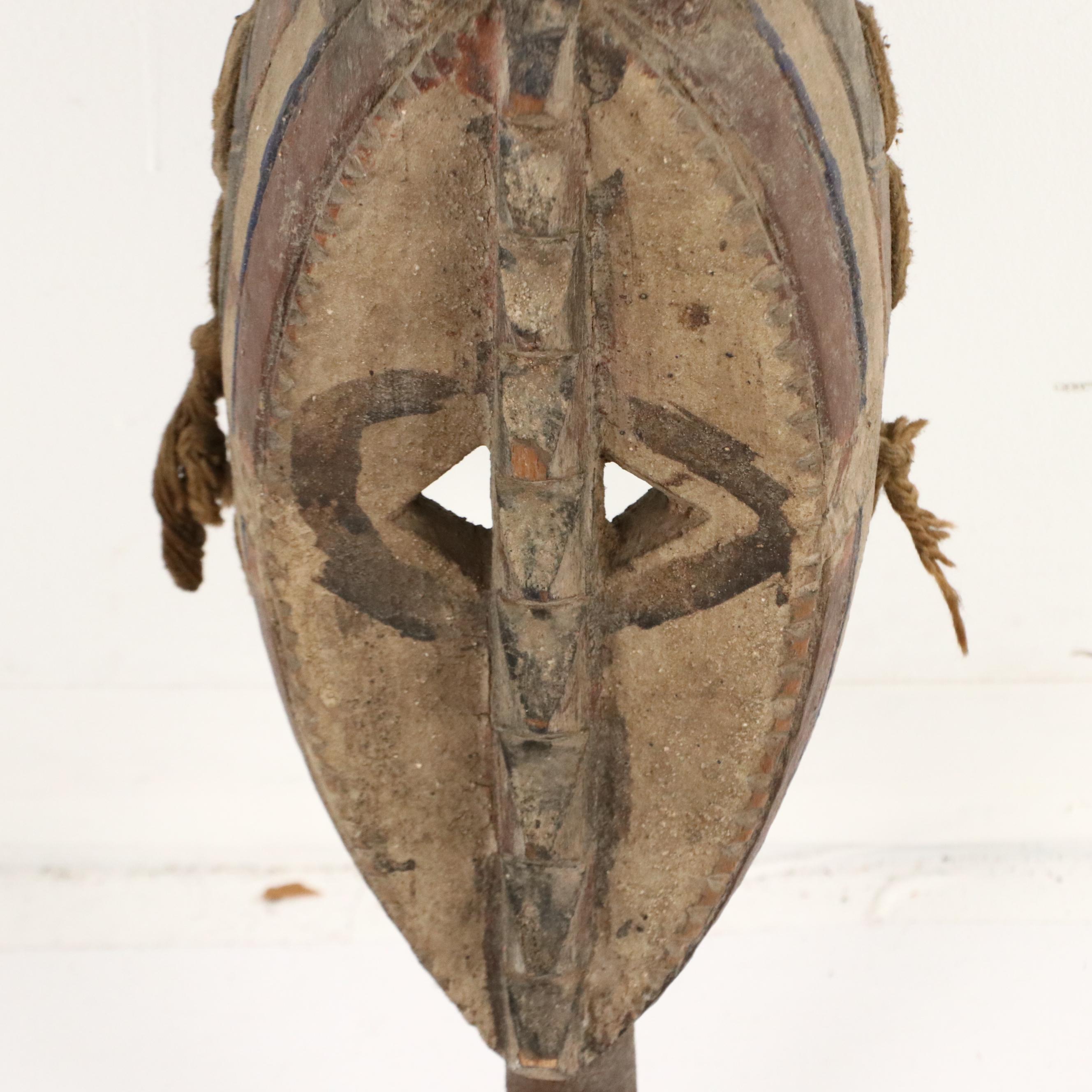 Bwa Polychrome Carved Wood Plank Mask, 20th Century