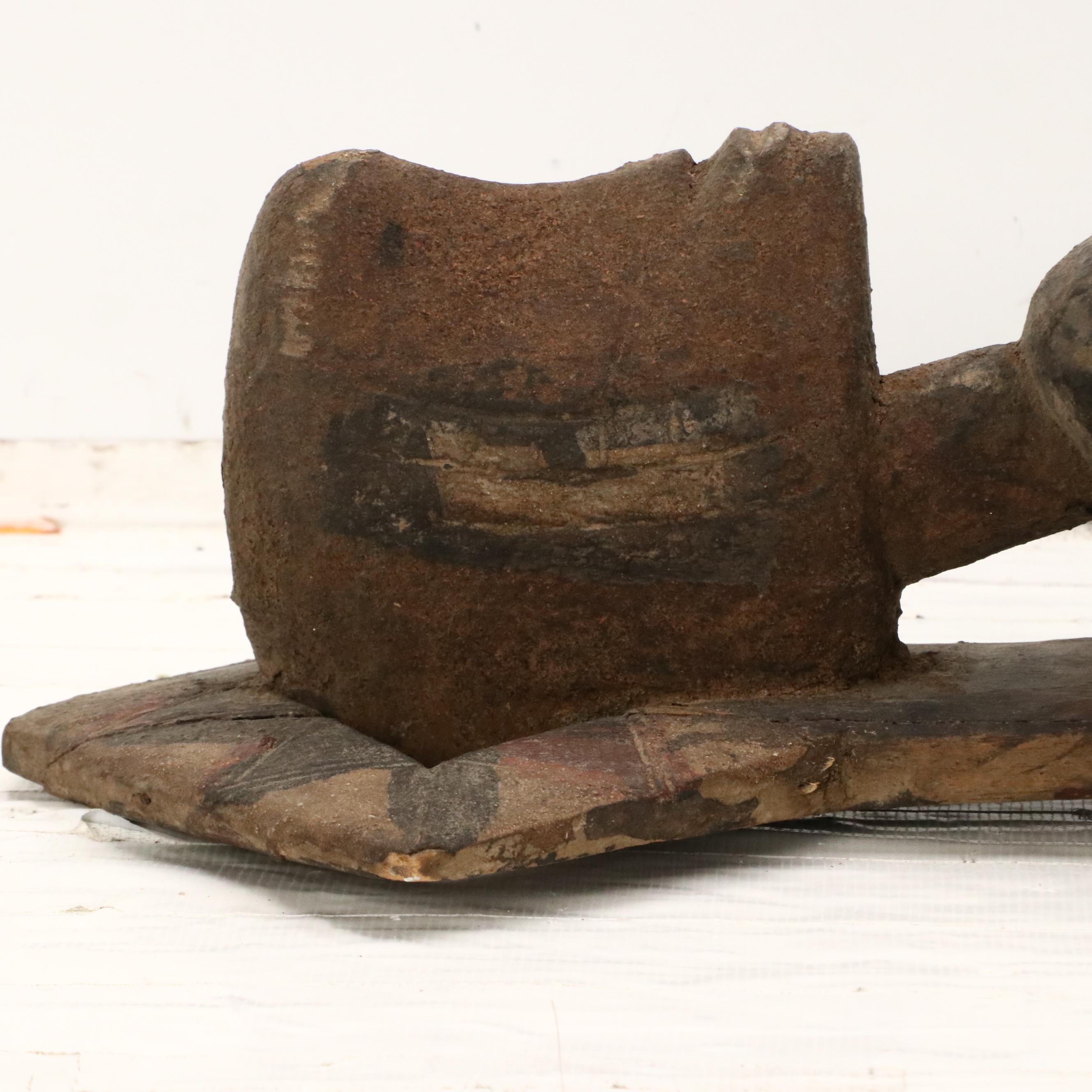 Bwa Polychrome Carved Wood Plank Mask, 20th Century