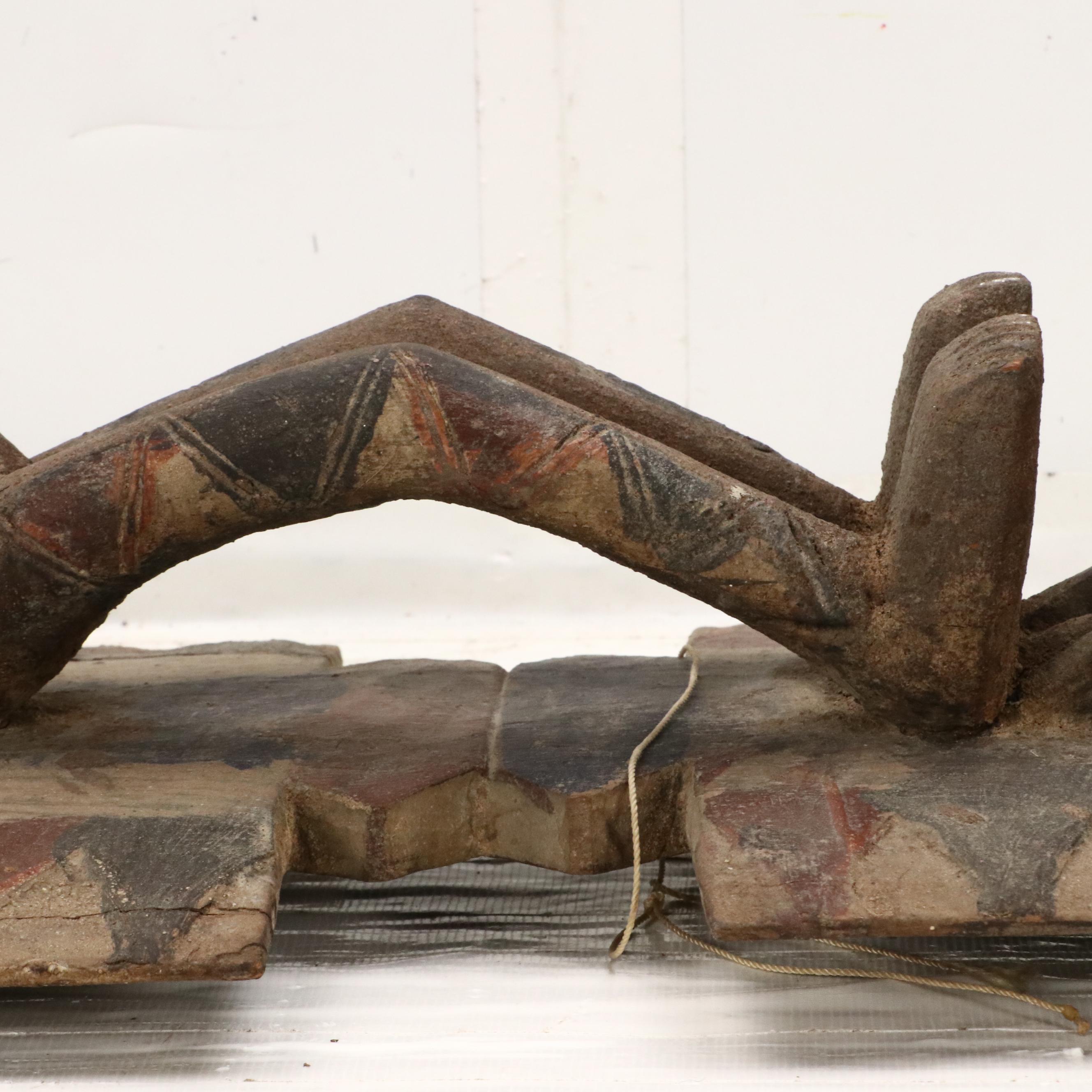 Bwa Polychrome Carved Wood Plank Mask, 20th Century