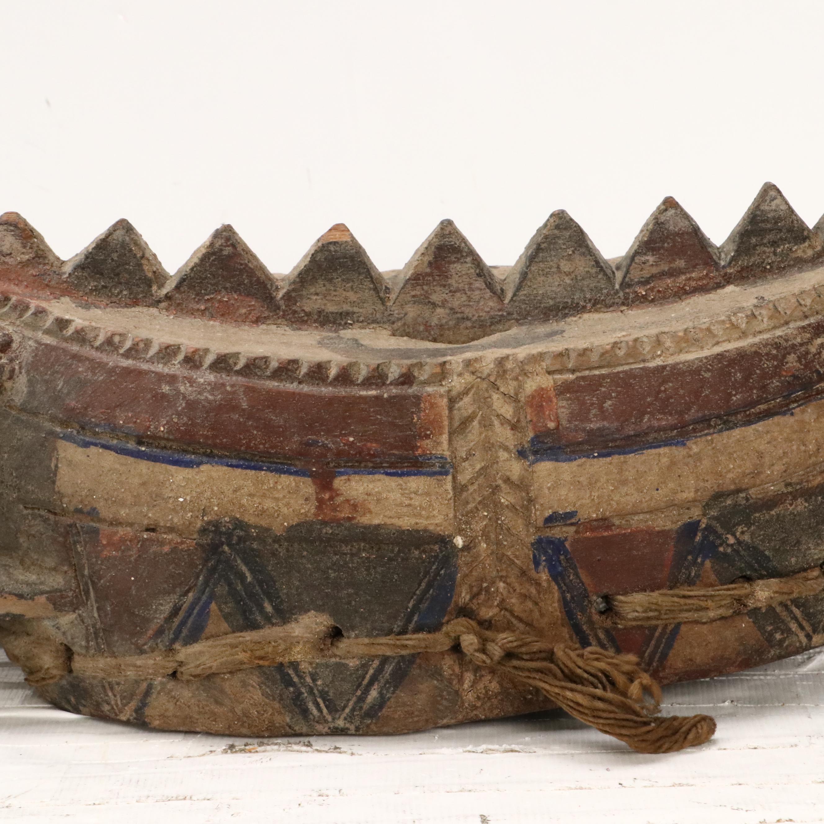 Bwa Polychrome Carved Wood Plank Mask, 20th Century