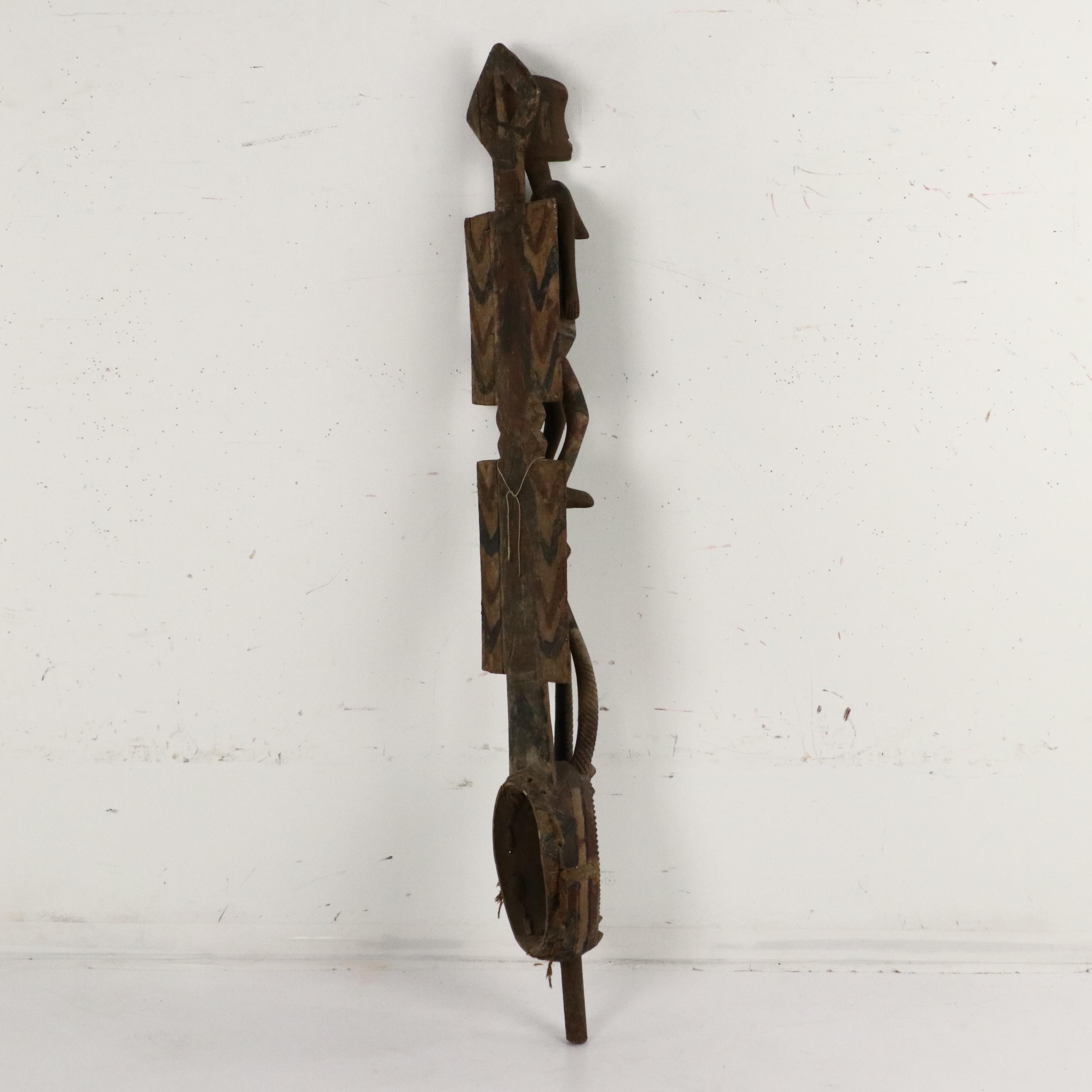 Bwa Polychrome Carved Wood Plank Mask, 20th Century