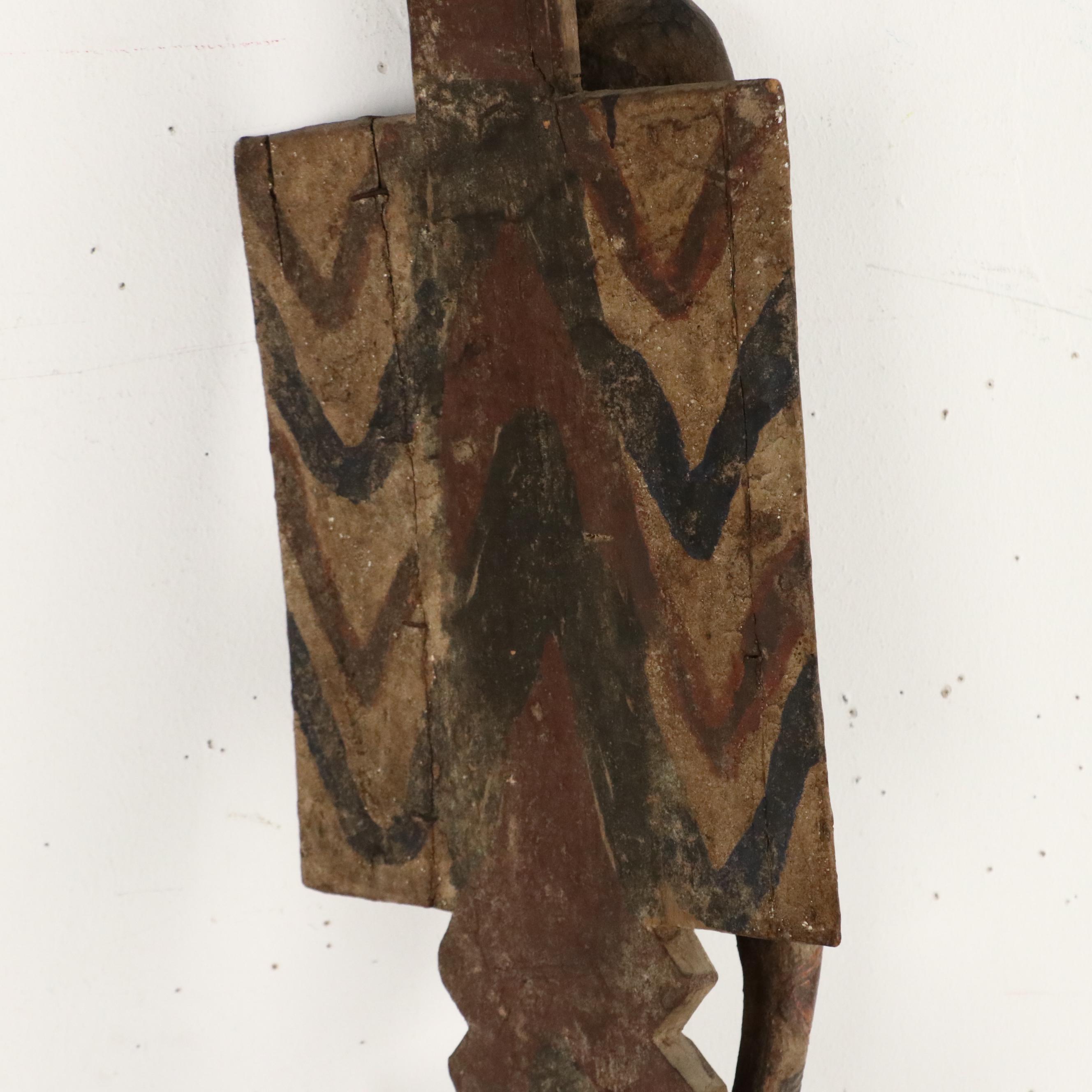 Bwa Polychrome Carved Wood Plank Mask, 20th Century