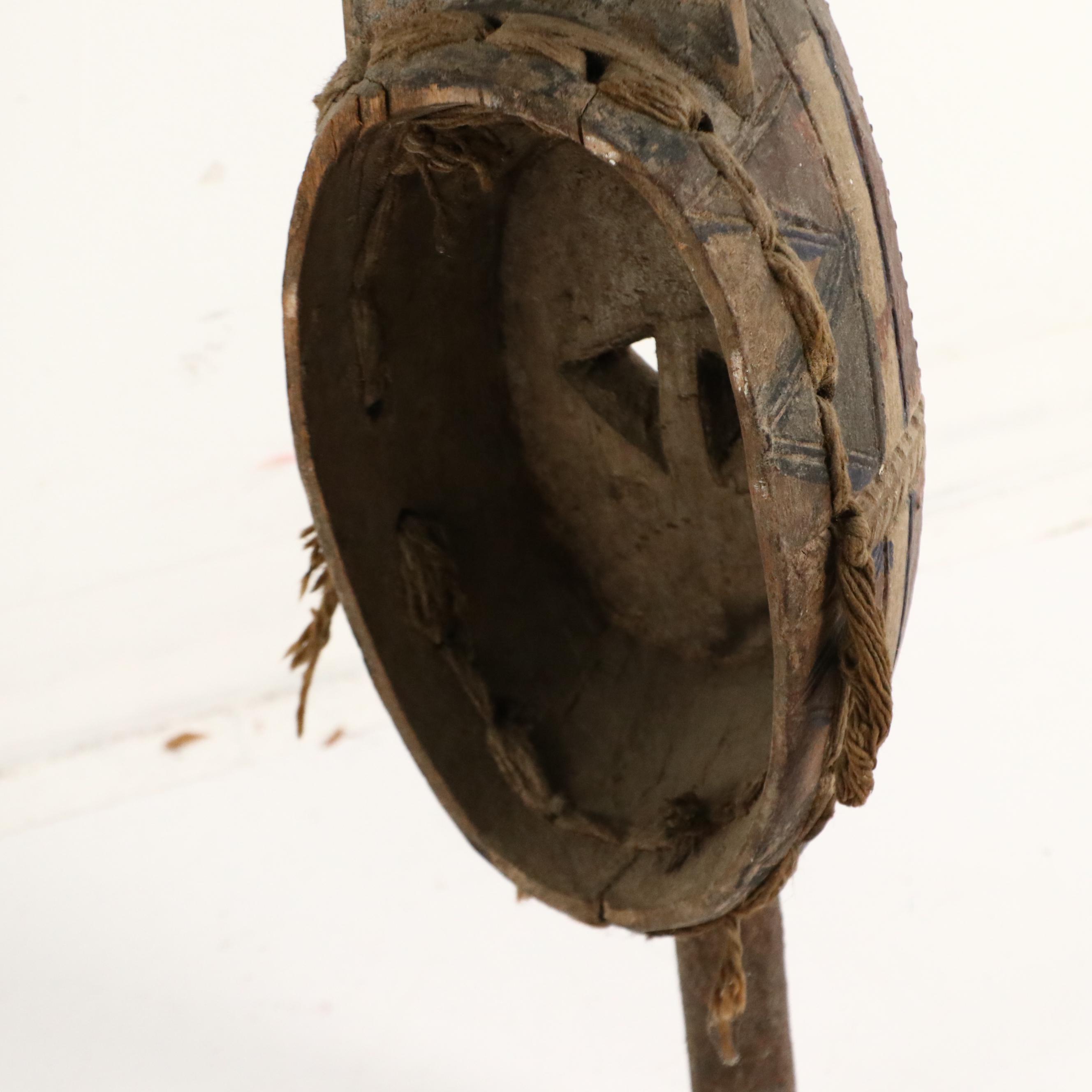 Bwa Polychrome Carved Wood Plank Mask, 20th Century