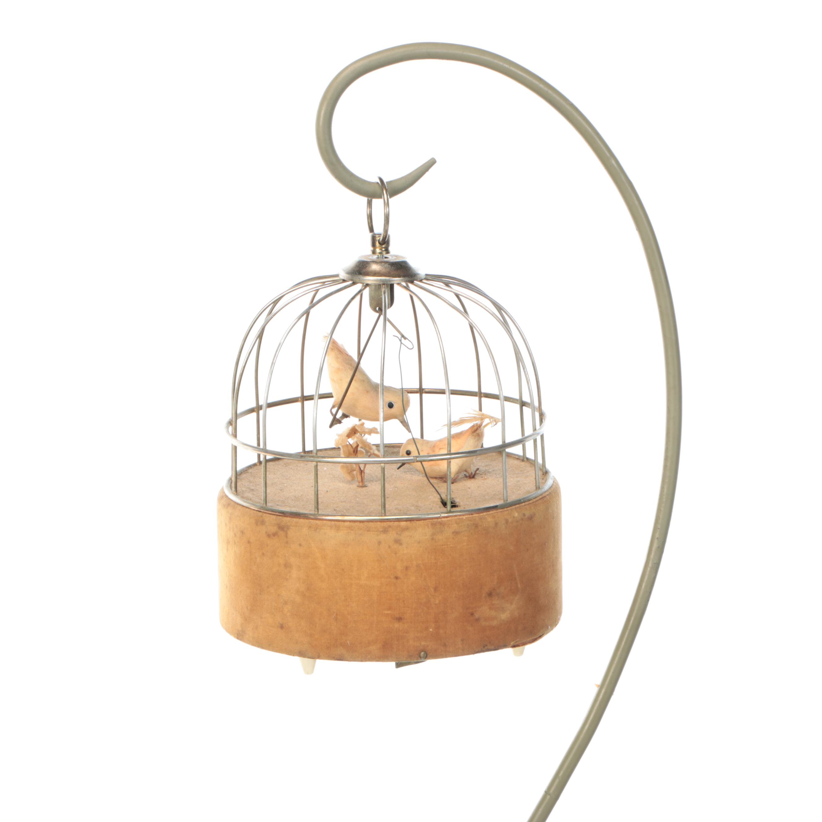 Musical Metal Birdcage with Faux Birds