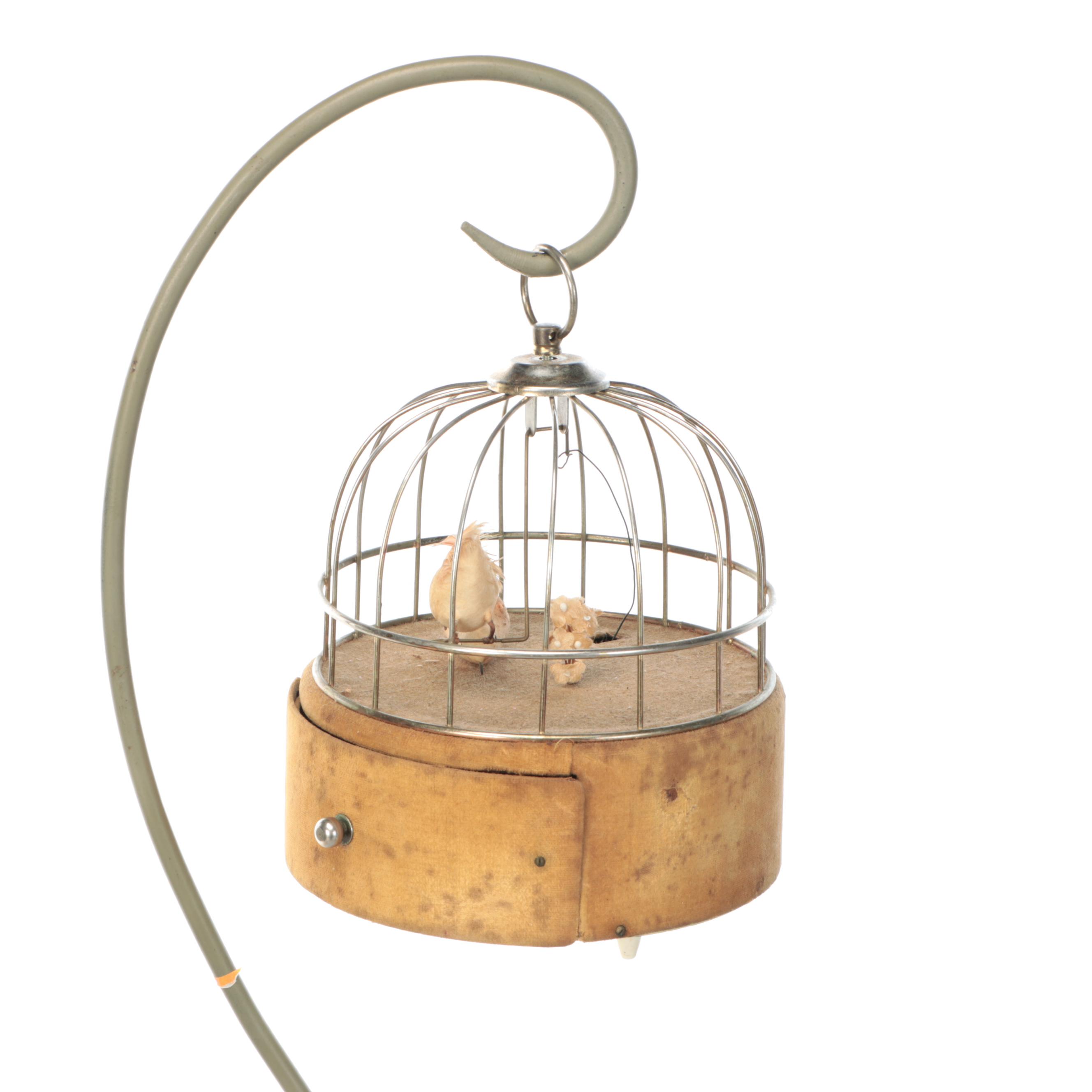 Musical Metal Birdcage with Faux Birds