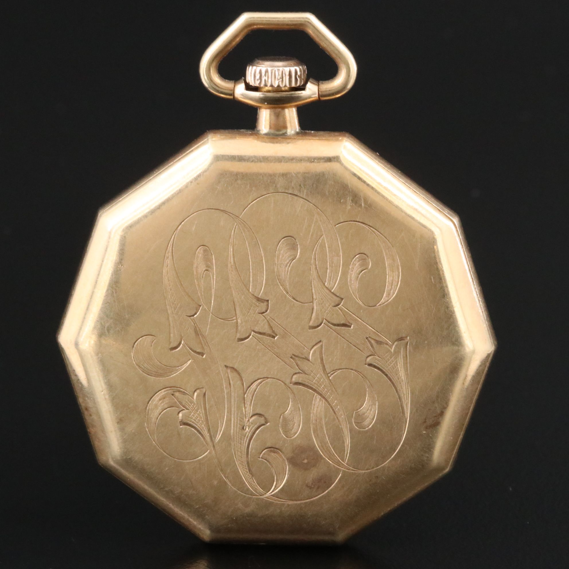 14K Elgin Art Deco Octagon Pocket Watch