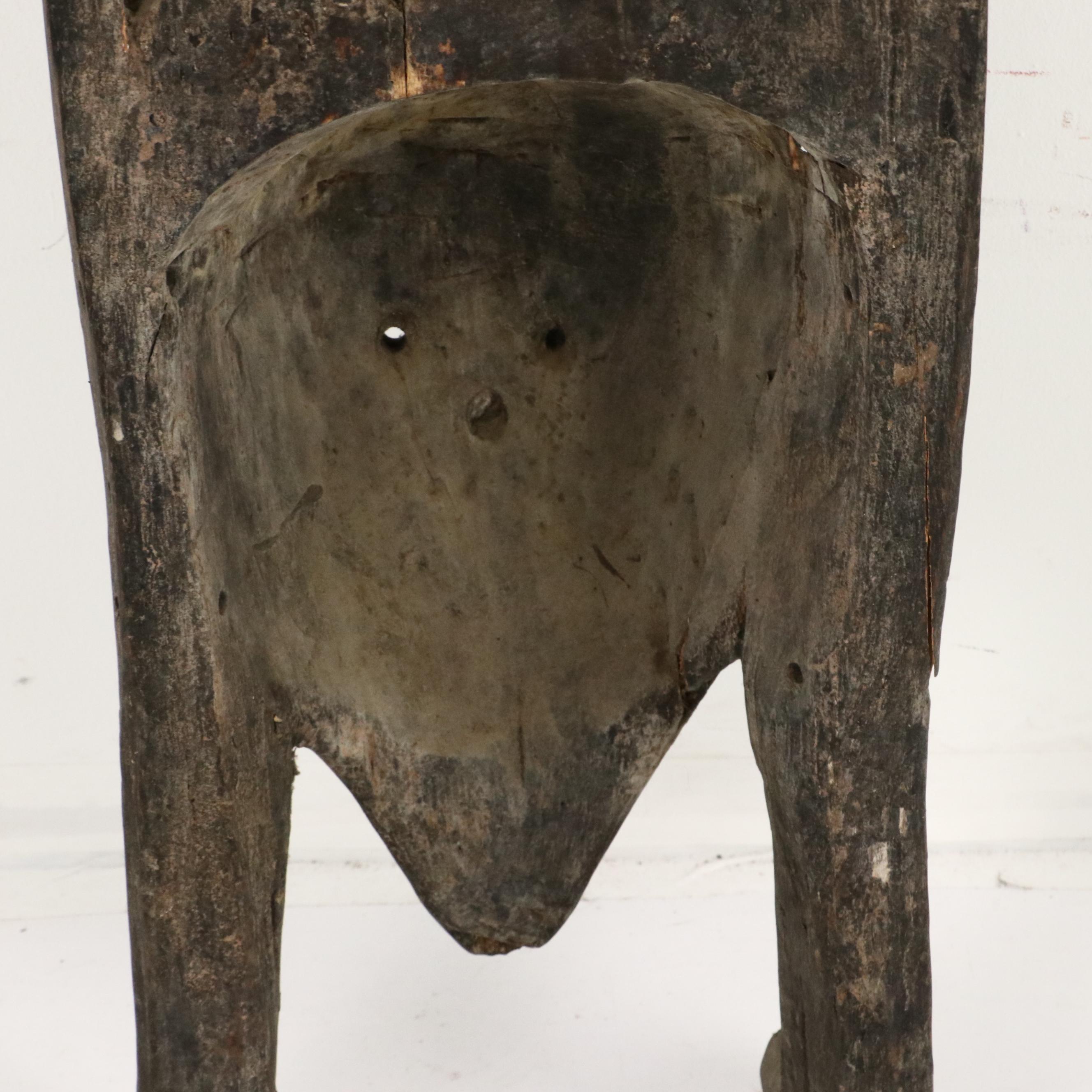 Papua New Guinea Carved Wood Mask Panel, 20th Century