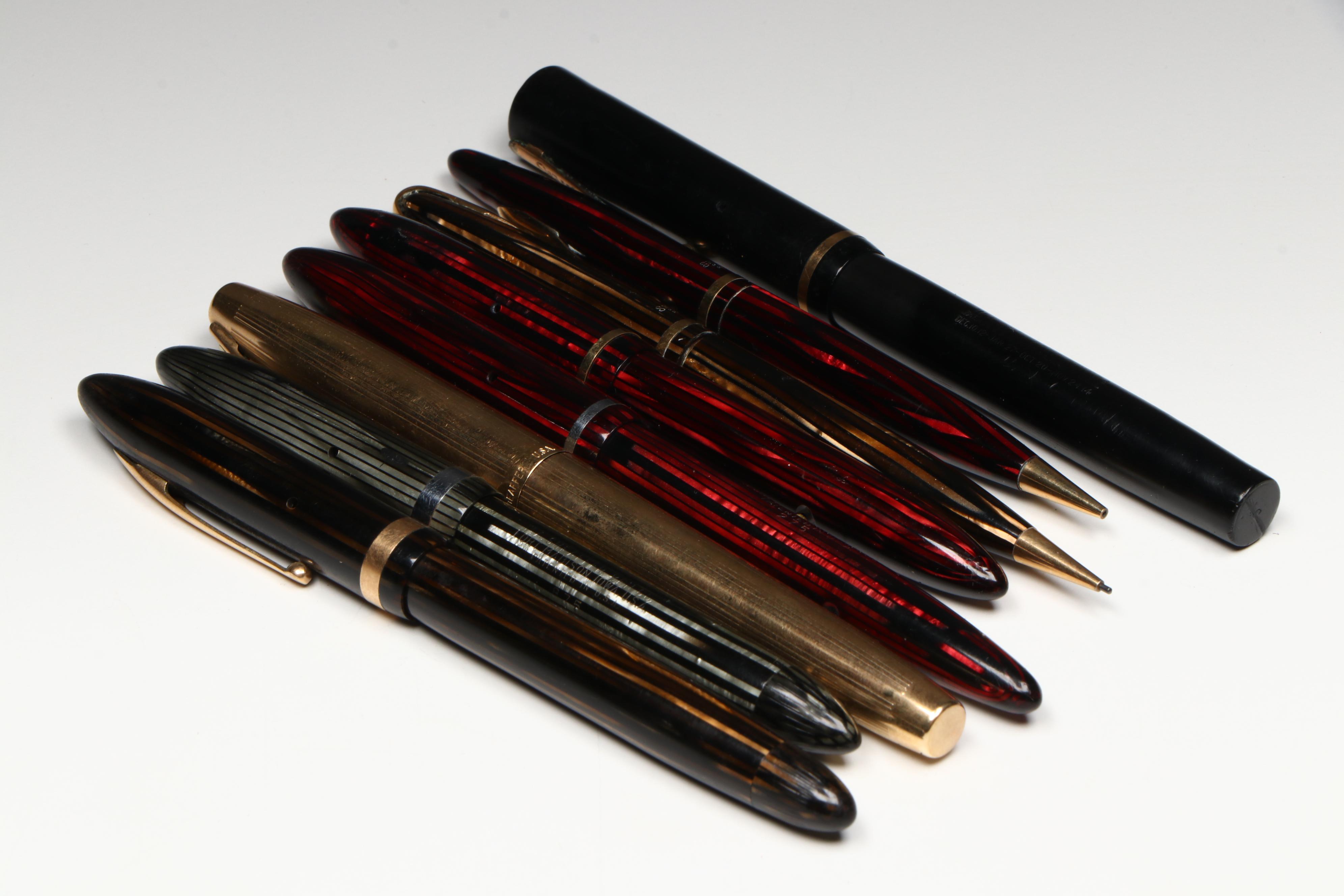 Sheaffer 14K Gold Plate Fountain Pen, Sheaffer Mechanical Pencil, and More Pens