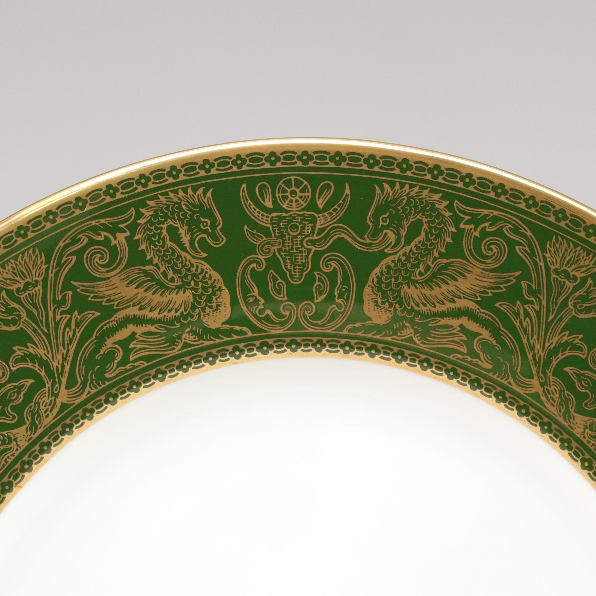 Wedgwood "Florentine" Dark Green Rim Bone China Dinnerware