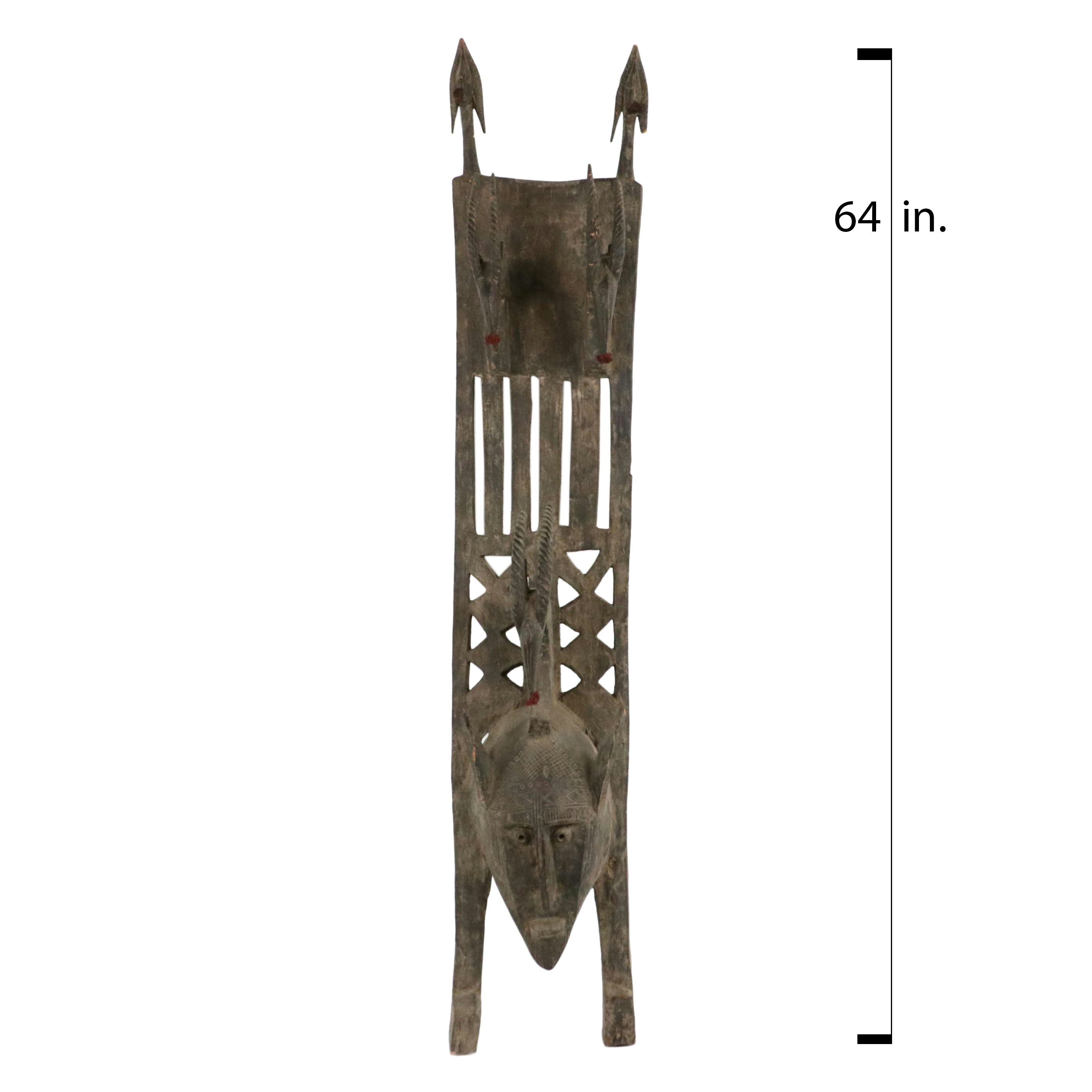 Papua New Guinea Carved Wood Mask Panel, 20th Century