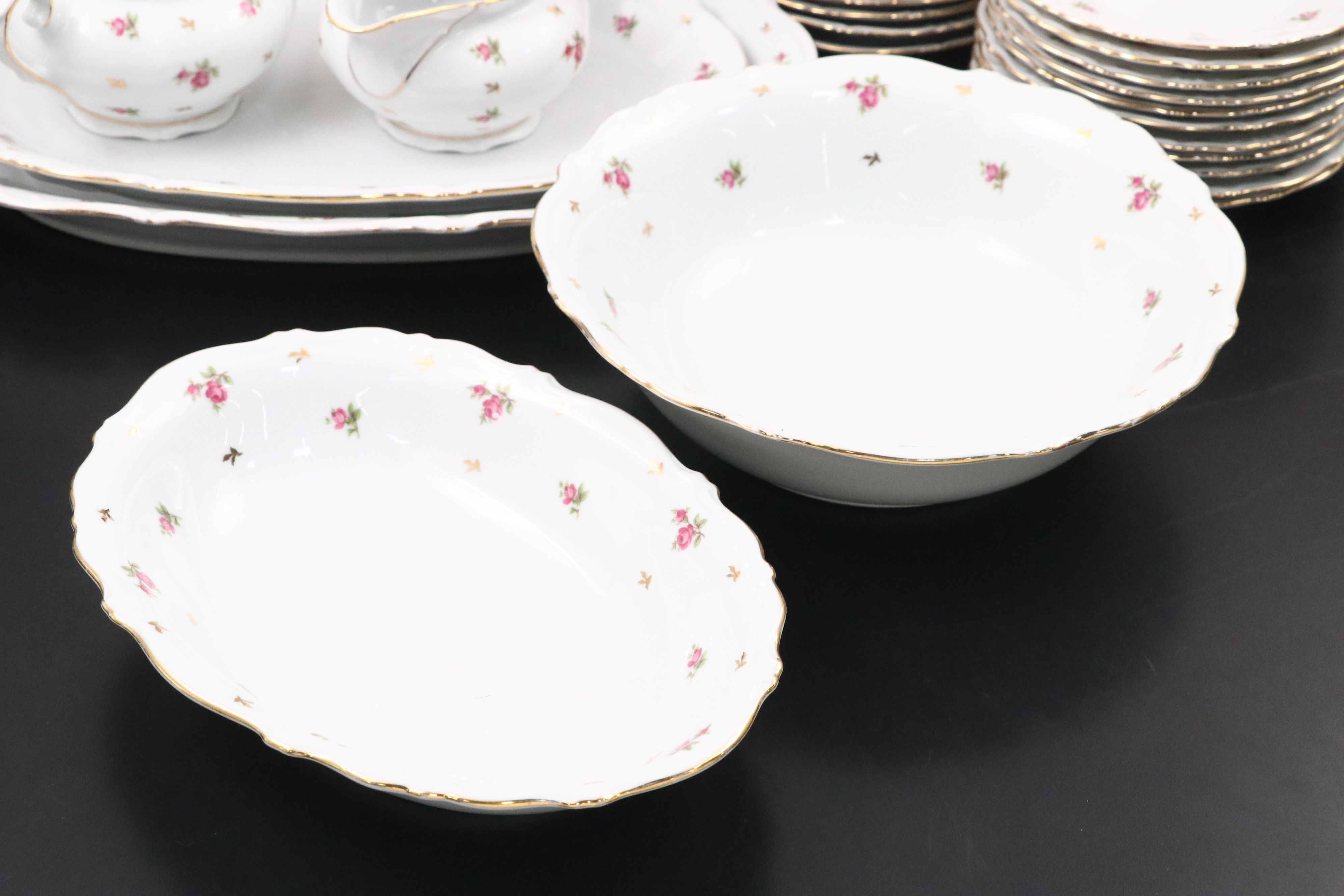 Winterling Pink Rose and Gold Finish Porcelain Dinnerware