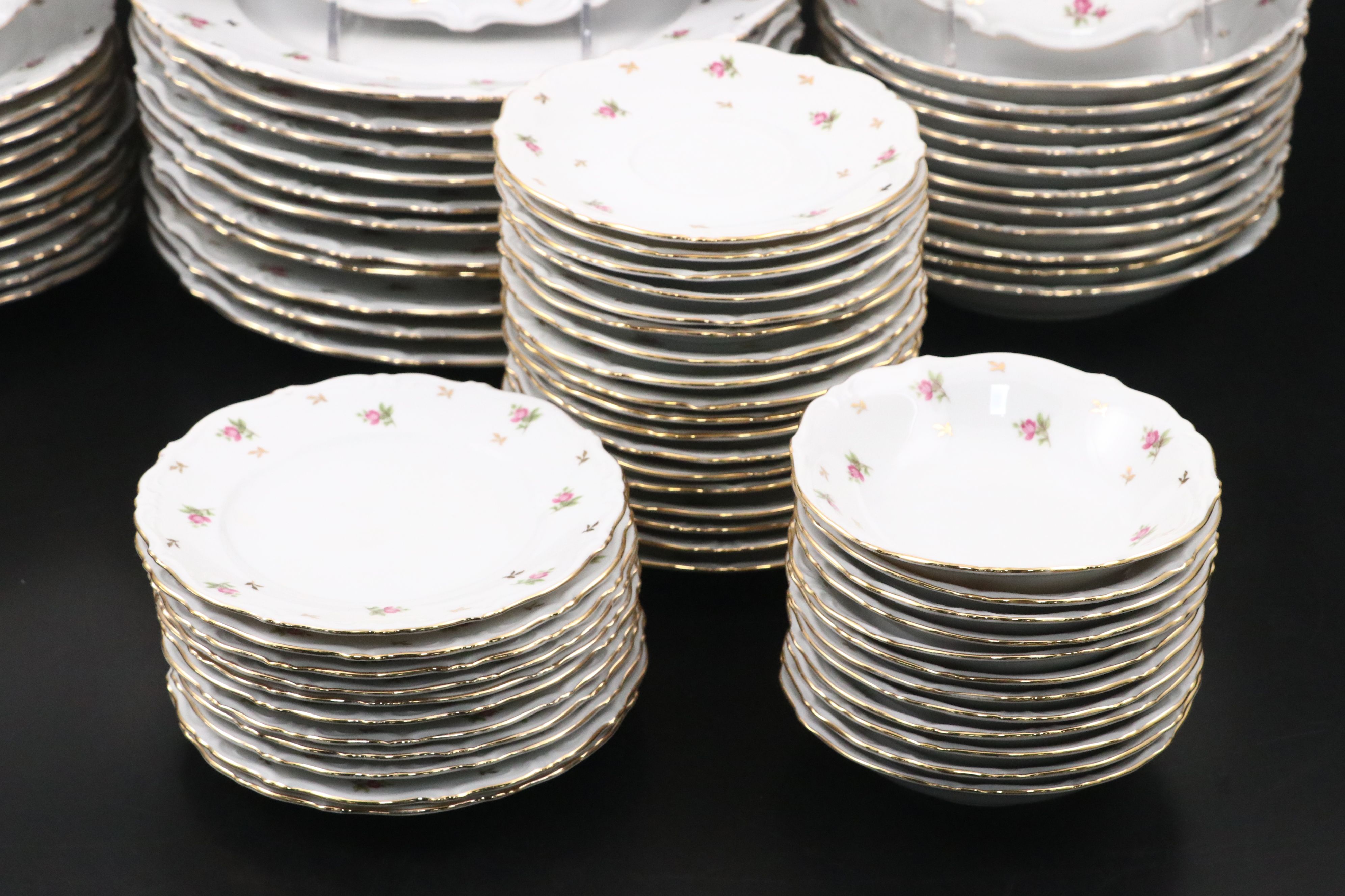 Winterling Pink Rose and Gold Finish Porcelain Dinnerware