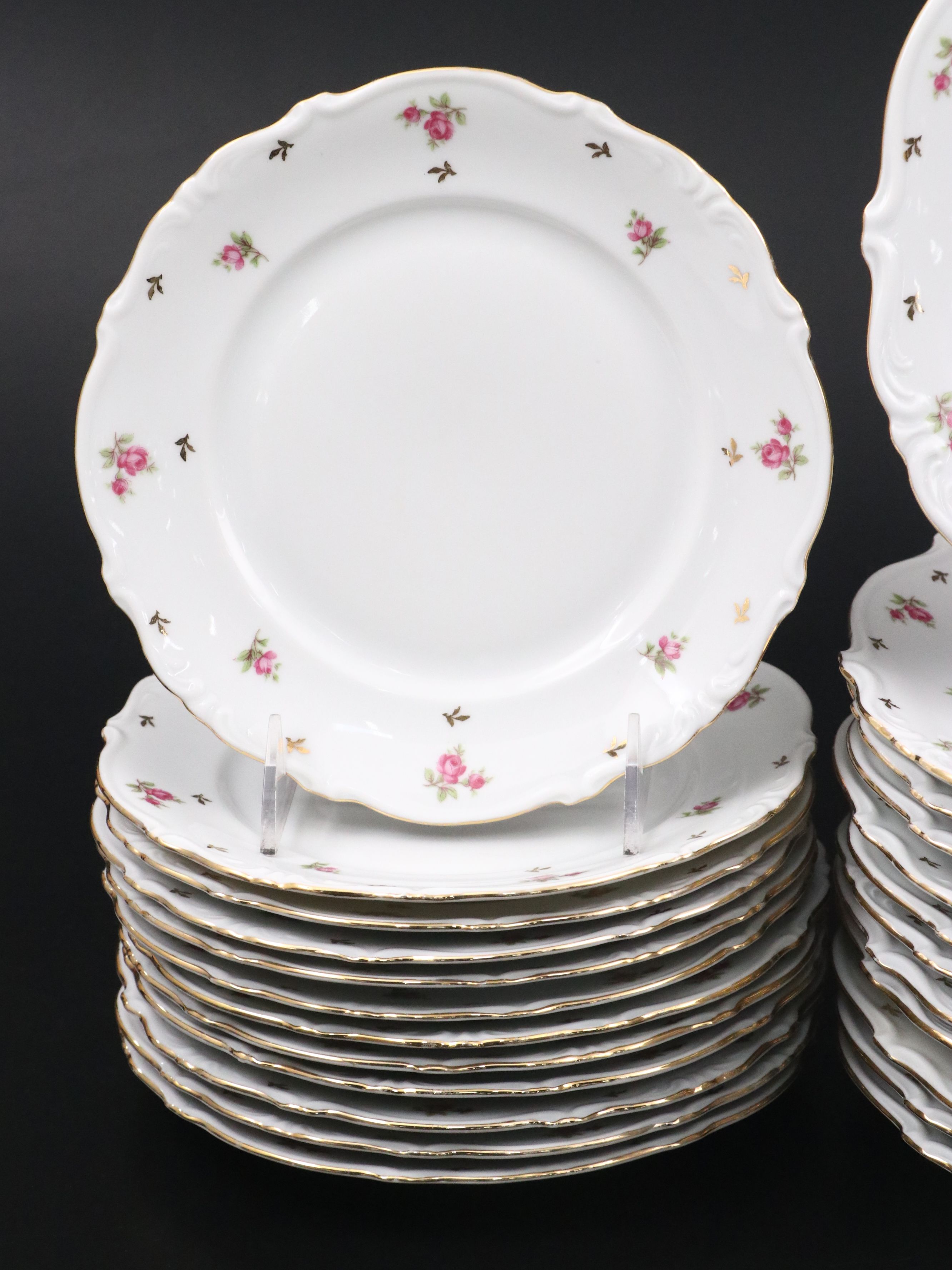 Winterling Pink Rose and Gold Finish Porcelain Dinnerware