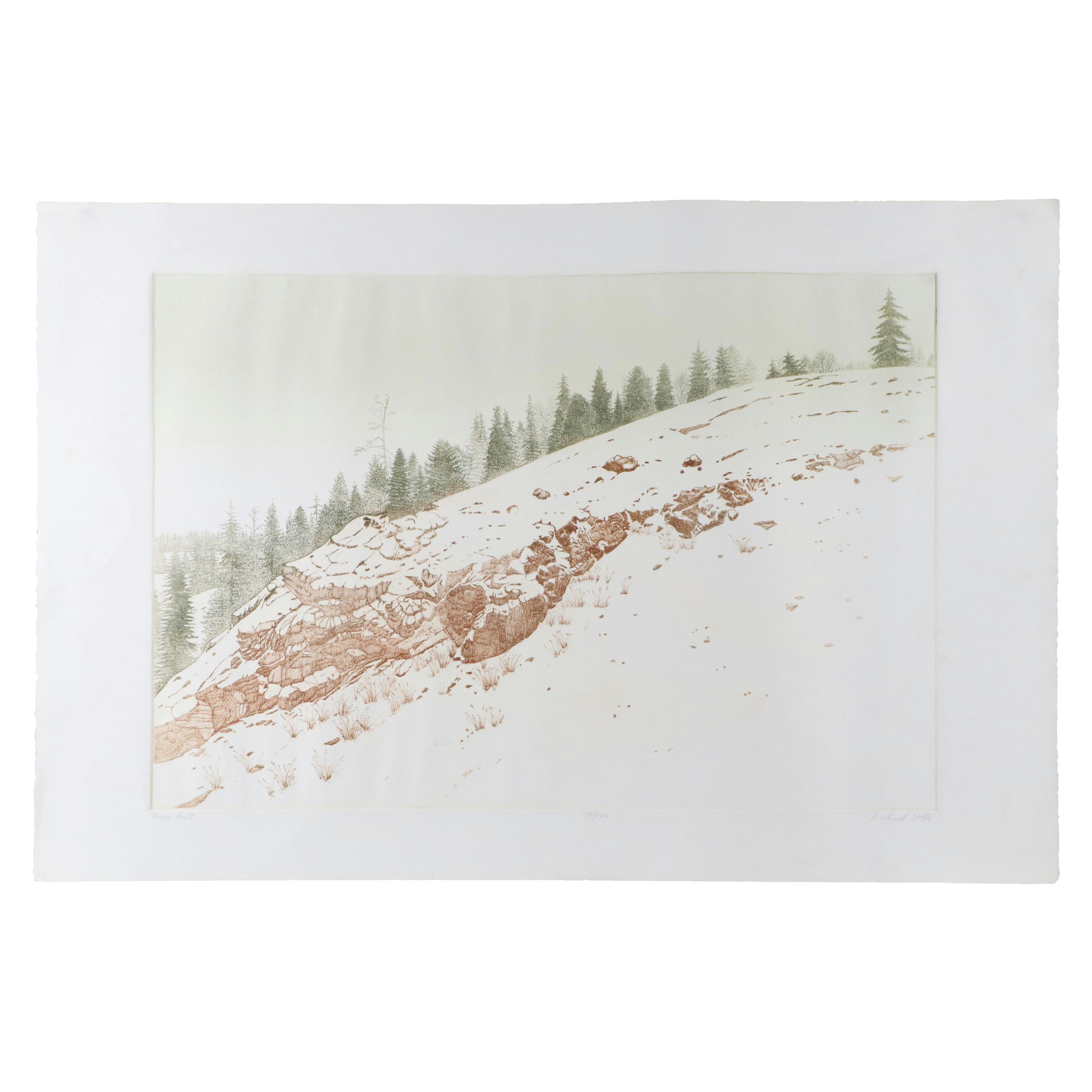 Set of Richard Volpe Etchings Including "Wild Horses," Late 20th Century