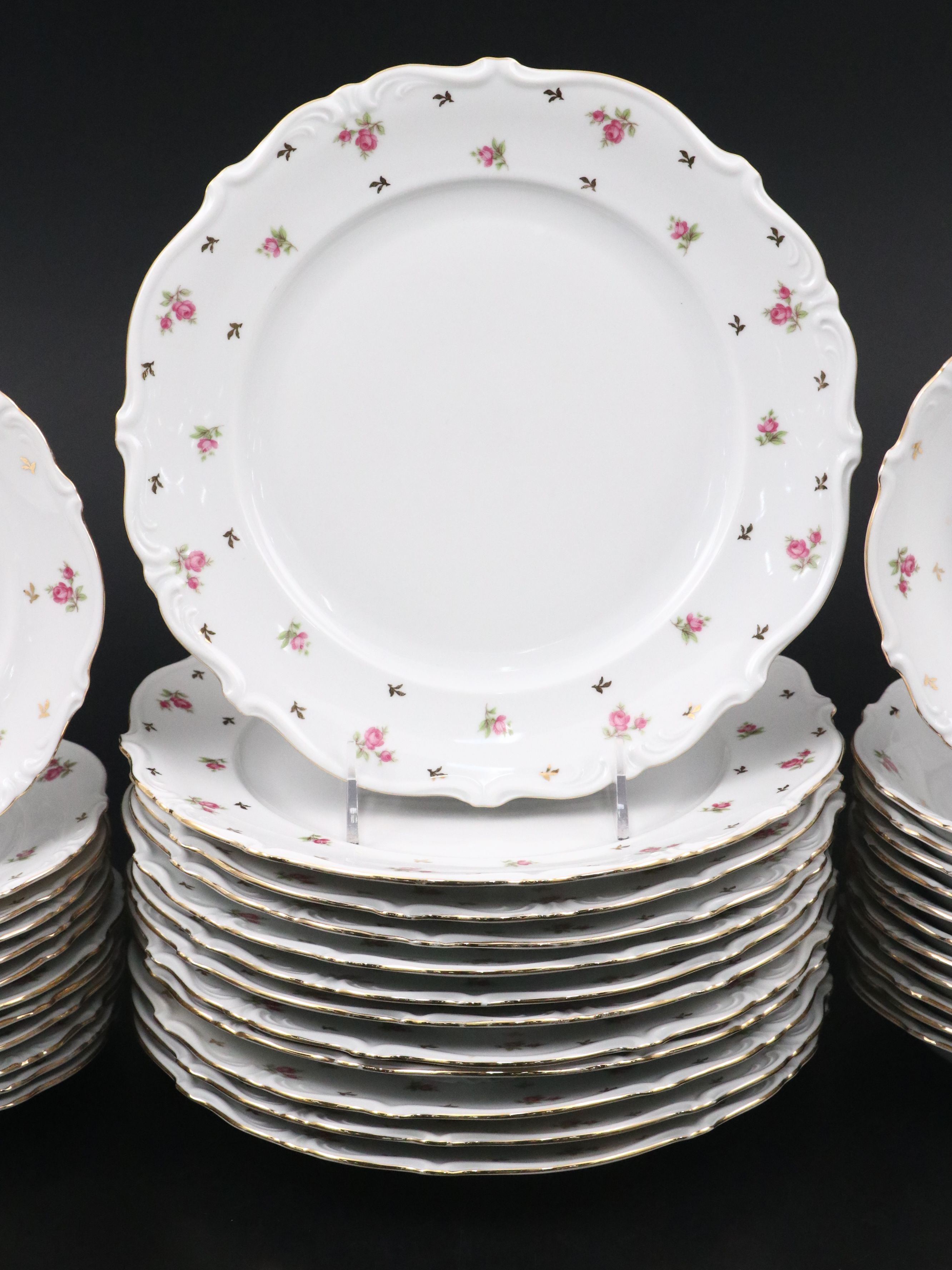 Winterling Pink Rose and Gold Finish Porcelain Dinnerware