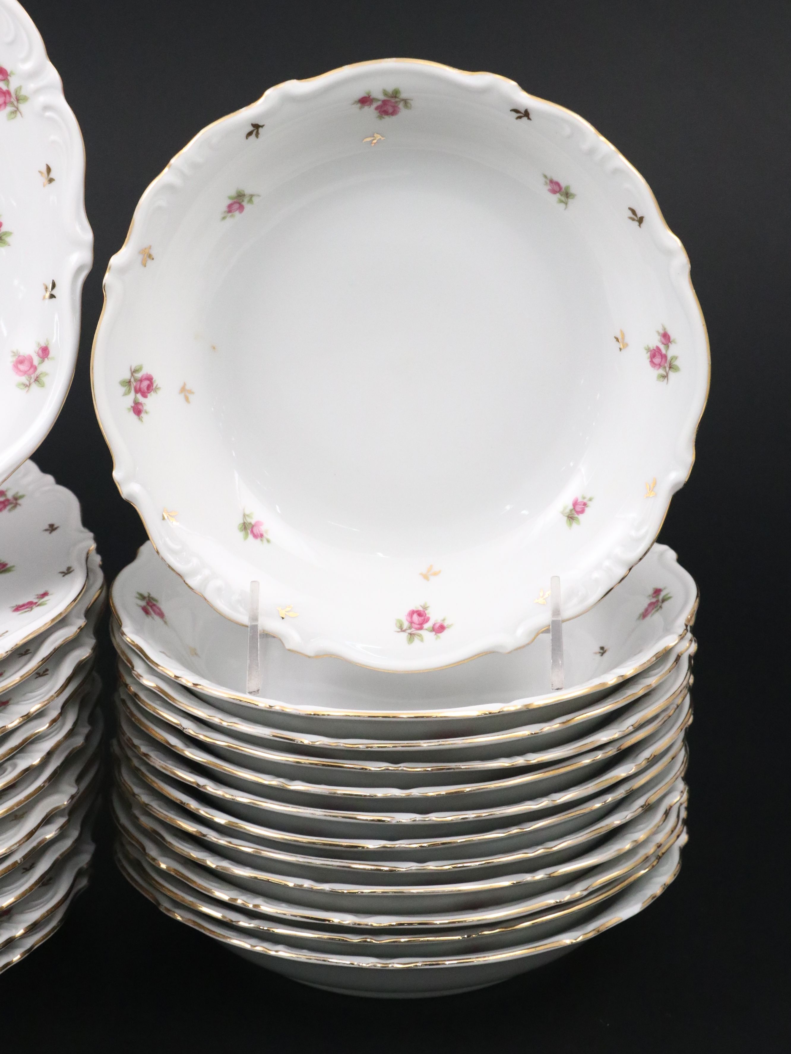 Winterling Pink Rose and Gold Finish Porcelain Dinnerware