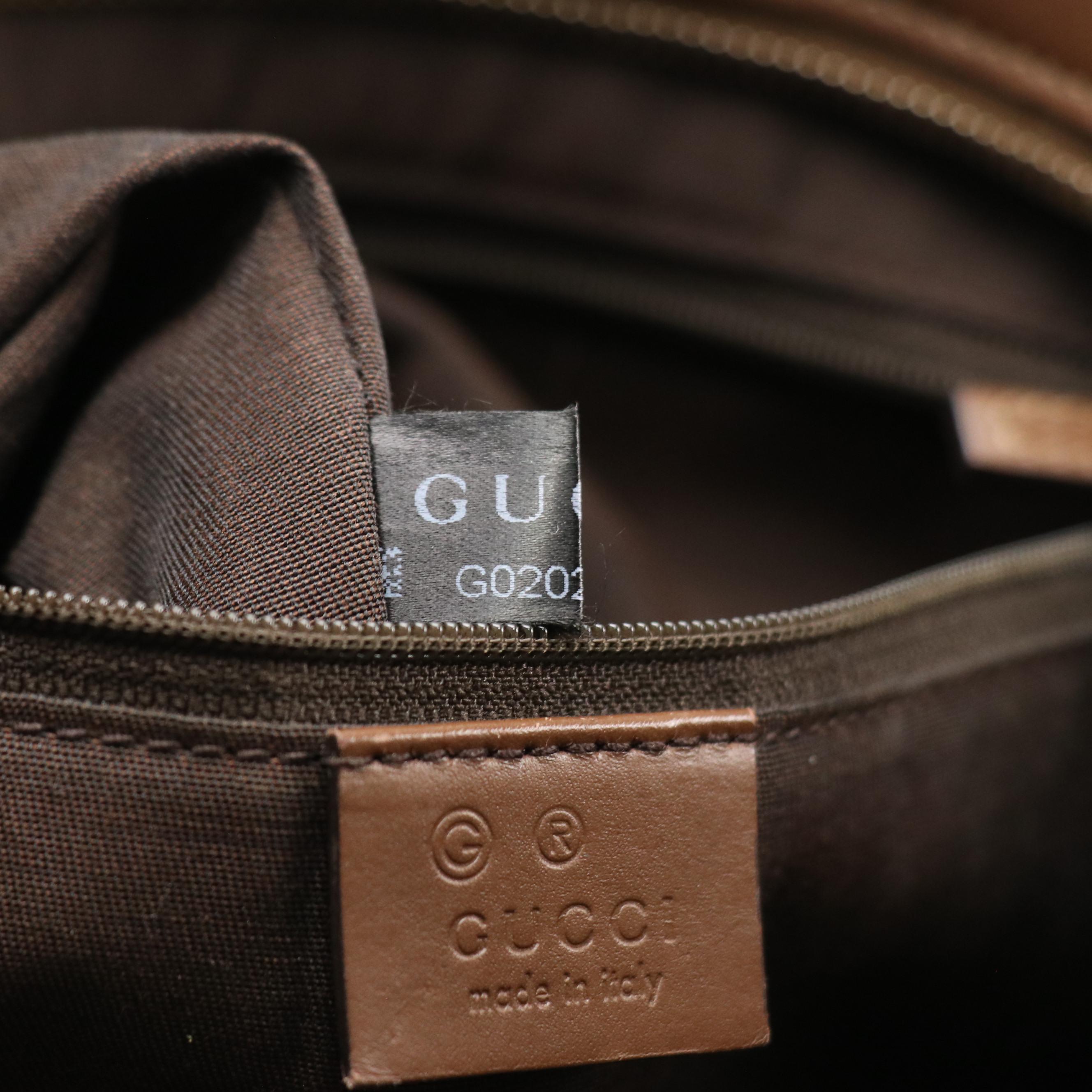 Gucci Front Pocket Joy Two-Way Shoulder Bag in Monogram Canvas and Leather Trim