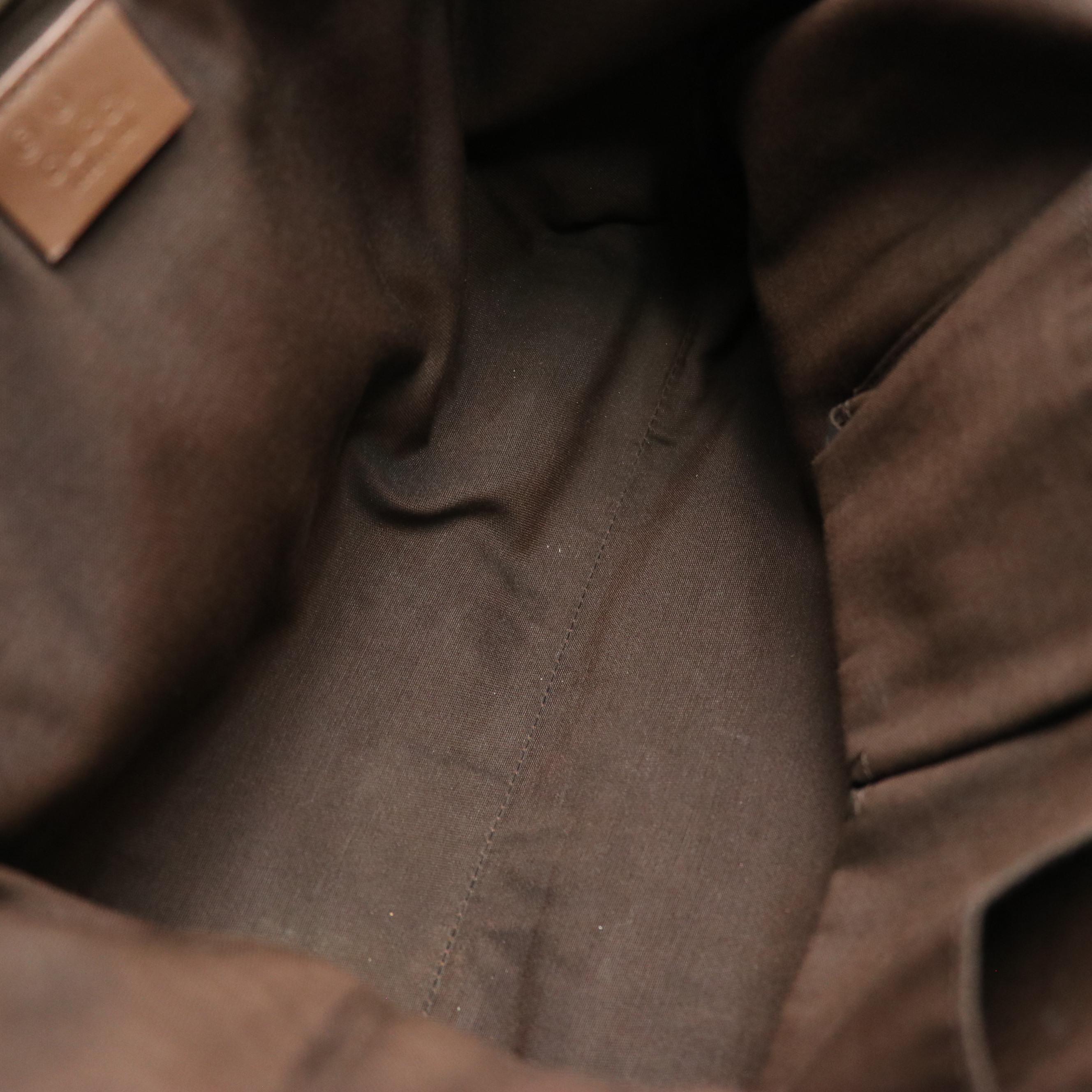 Gucci Front Pocket Joy Two-Way Shoulder Bag in Monogram Canvas and Leather Trim