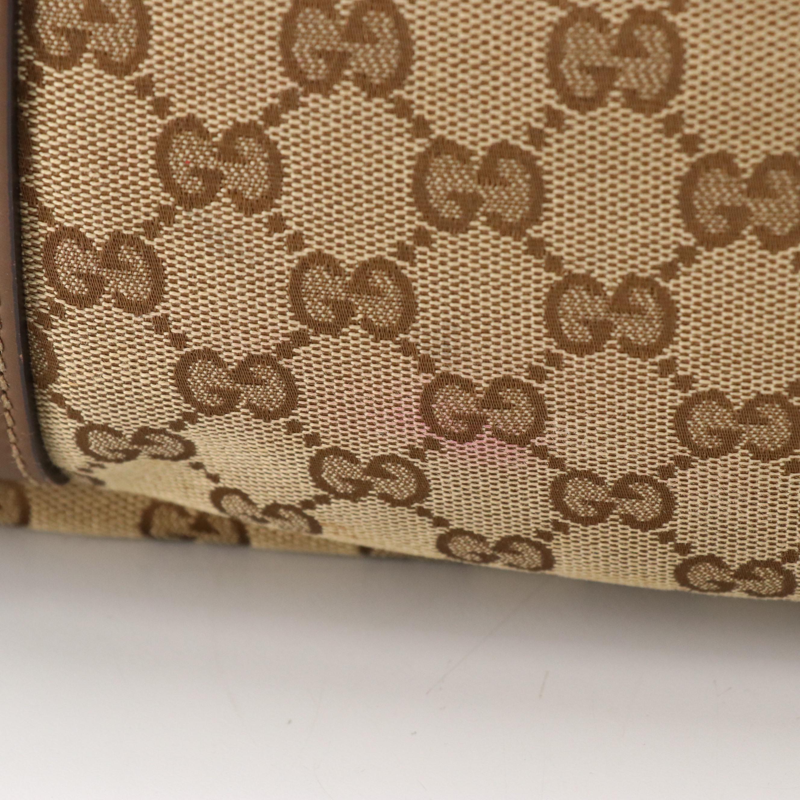 Gucci Front Pocket Joy Two-Way Shoulder Bag in Monogram Canvas and Leather Trim