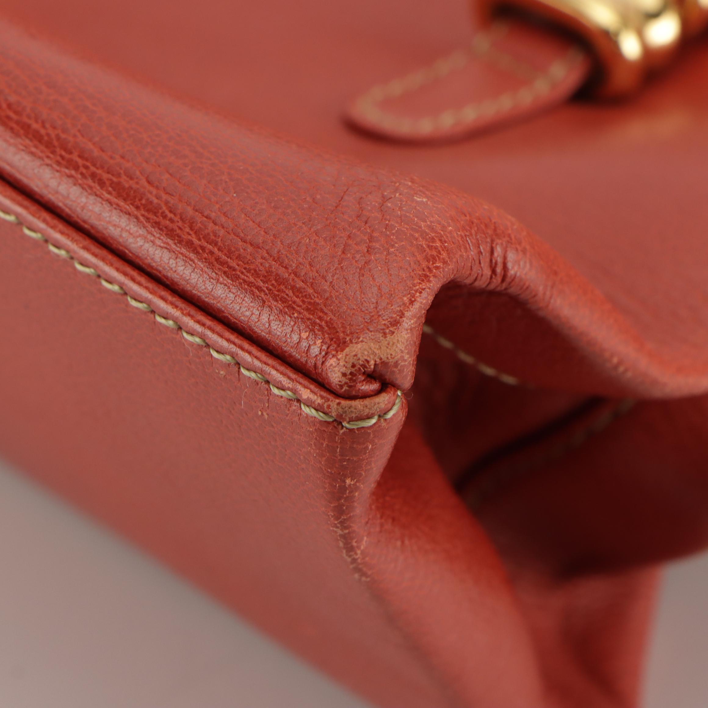 Loewe Velazquez Shoulder Bag Orange Textured Suede and Leather