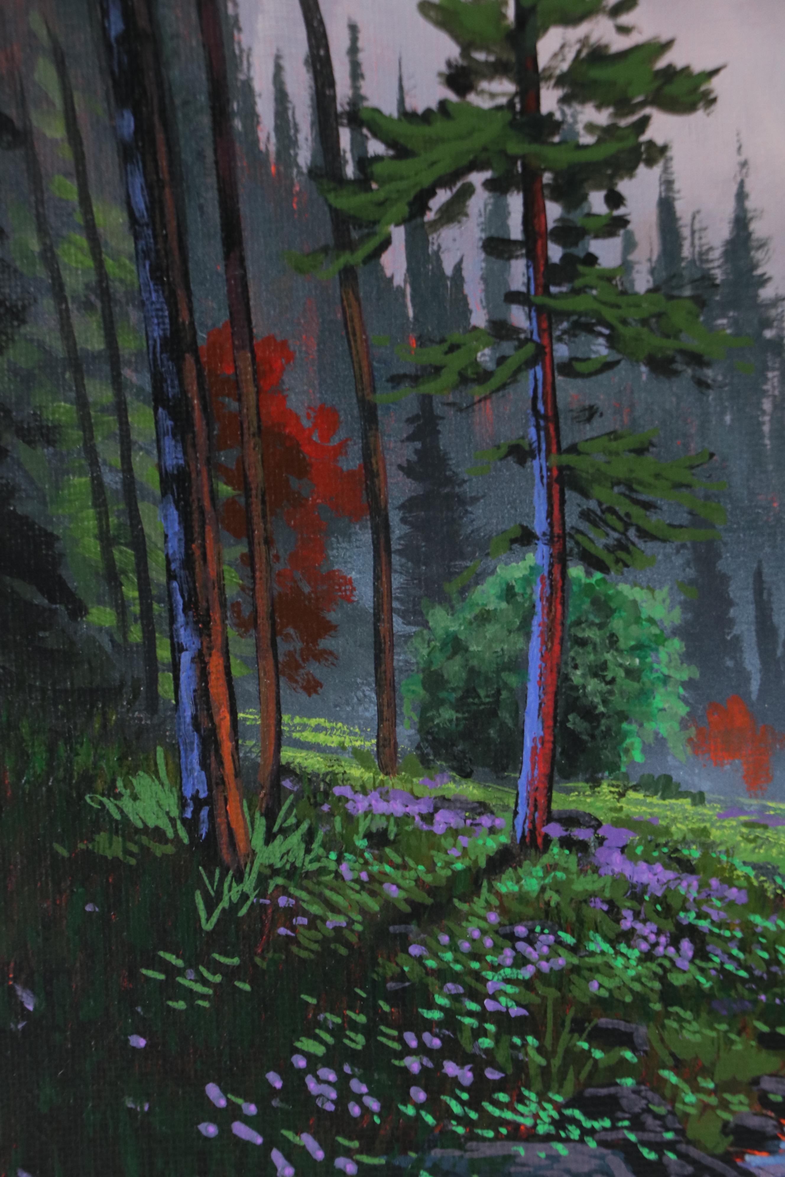 Doug "Bumo" Johnpeer Sunset Landscape Oil Painting "Full Moon," 2025