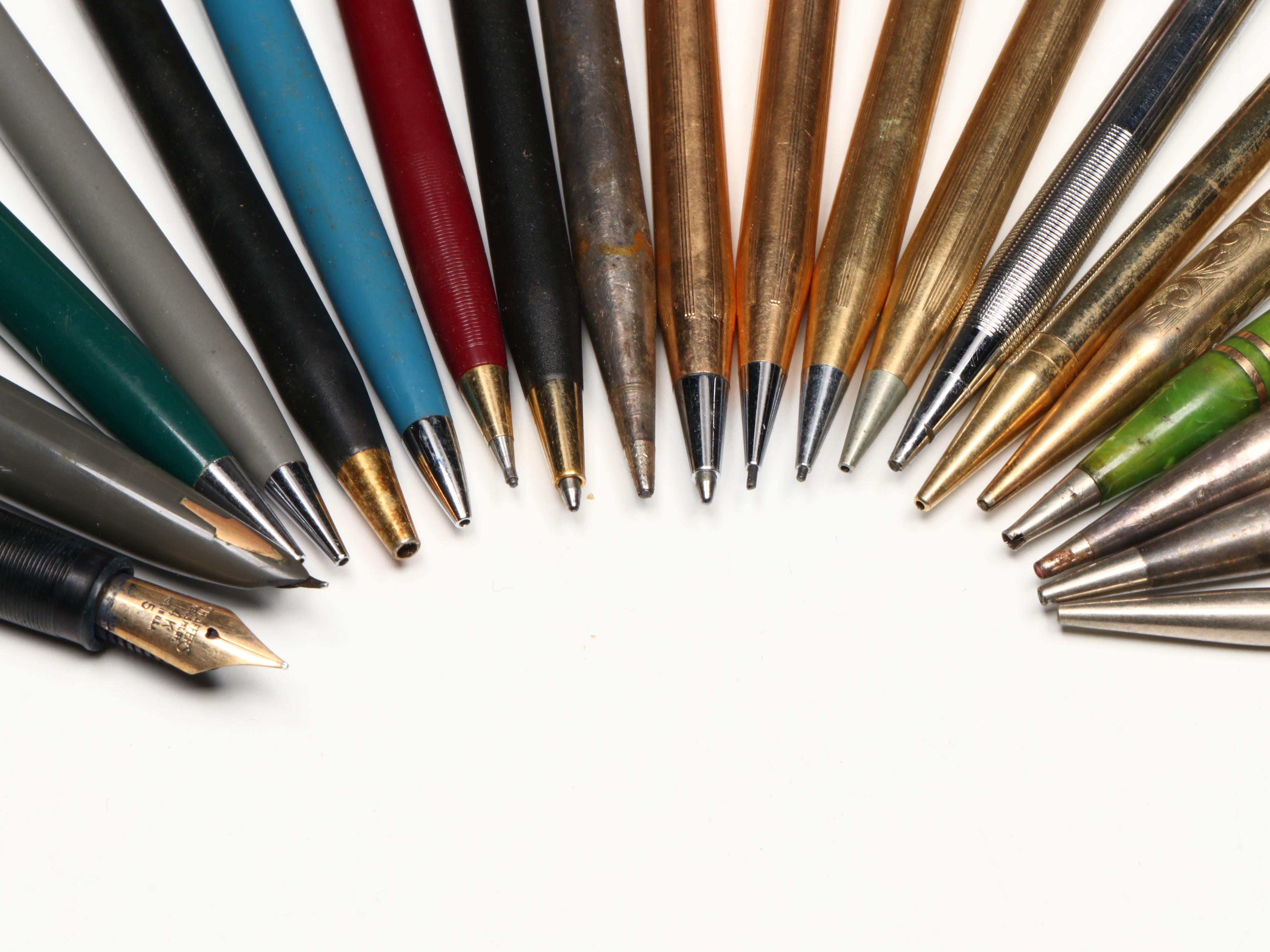 Cross 10K Gold-Filled Pens and Pencils with Ballpoint and Fountain Pens