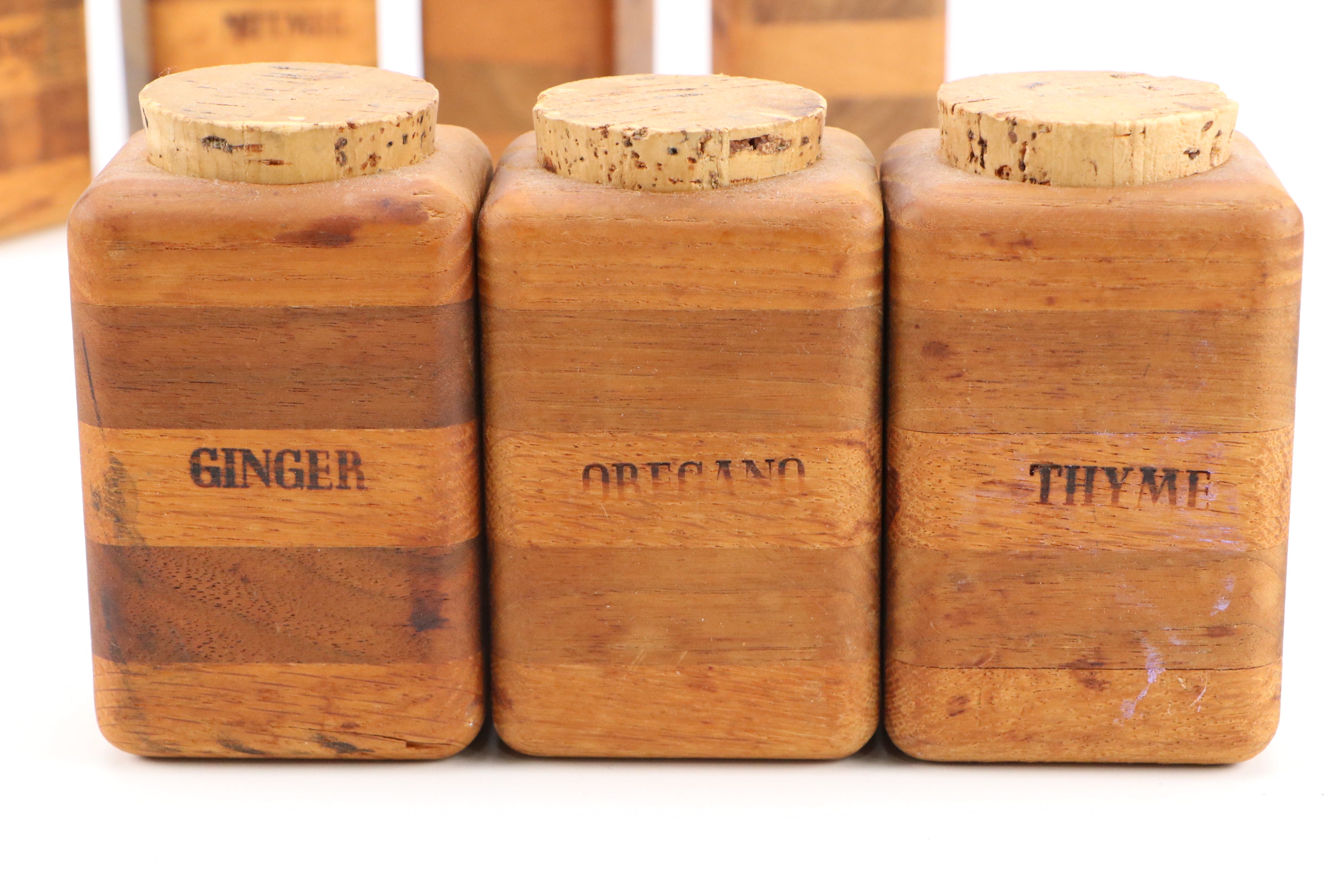 Le Creuset Enameled Cast Iron "Tostador" Pan with Other Wooden Spice Bottles