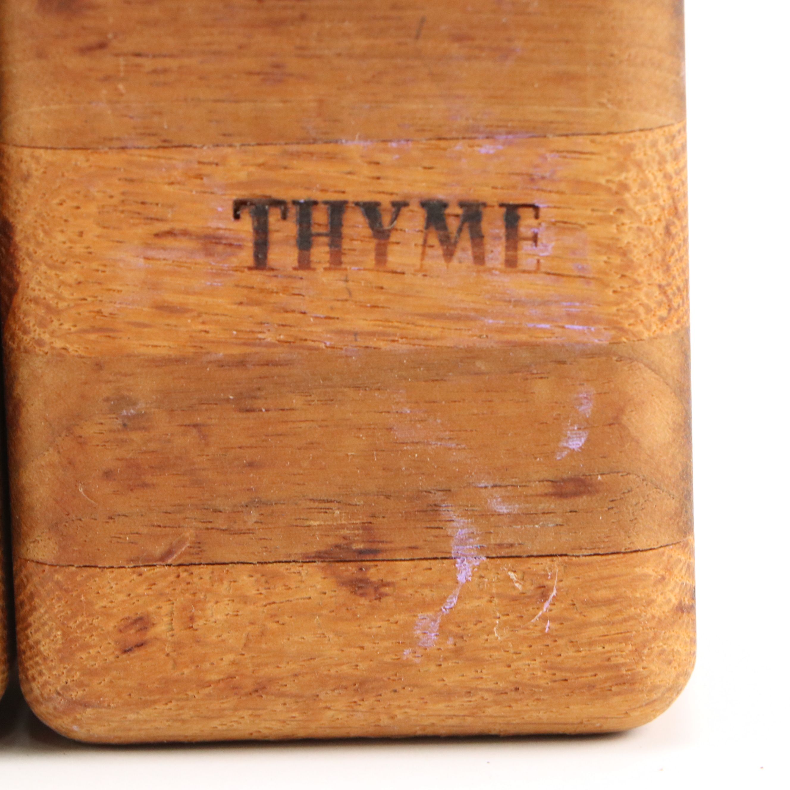 Le Creuset Enameled Cast Iron "Tostador" Pan with Other Wooden Spice Bottles