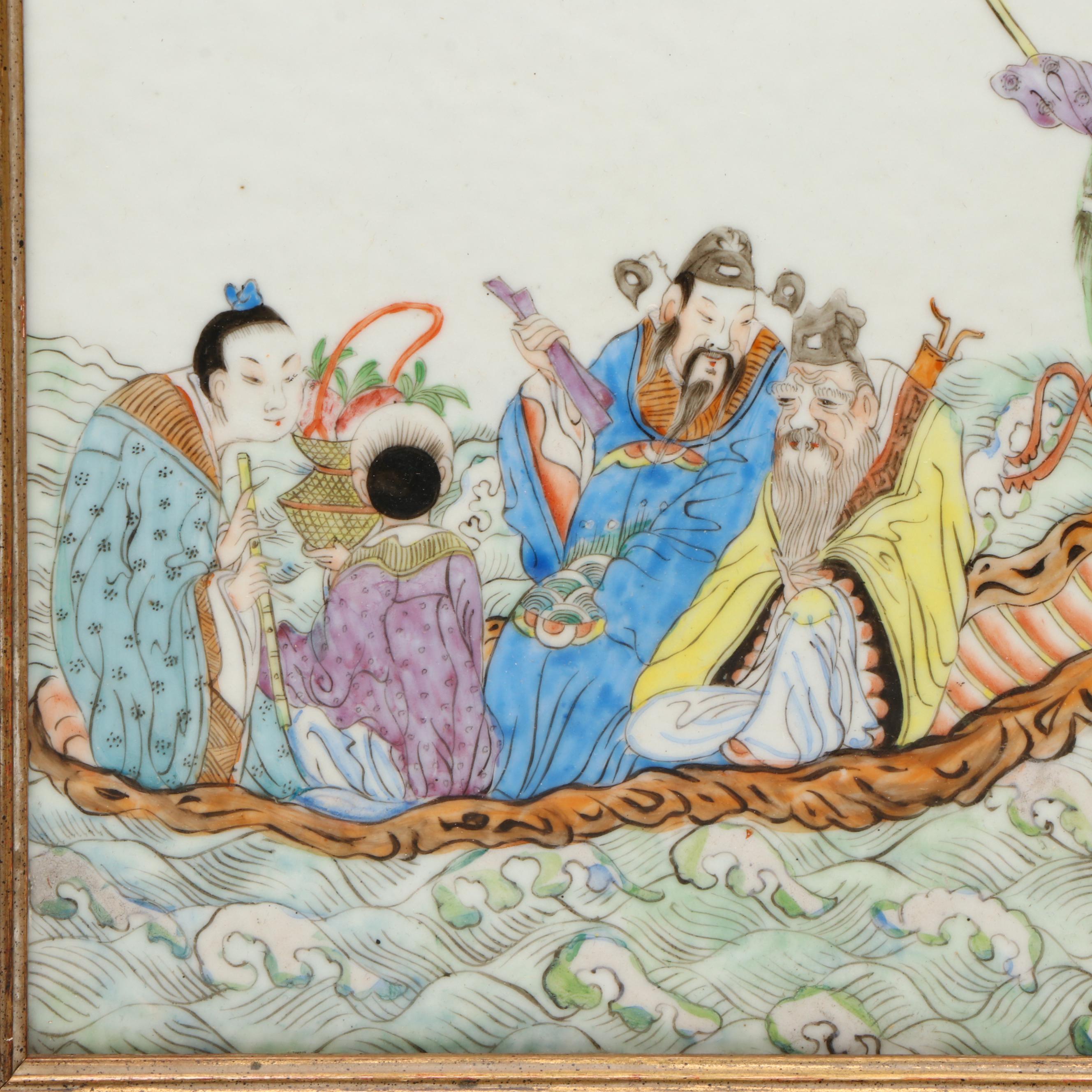 Antique/Vintage Chinese Republic Period Hand-Painted Porcelain Tile