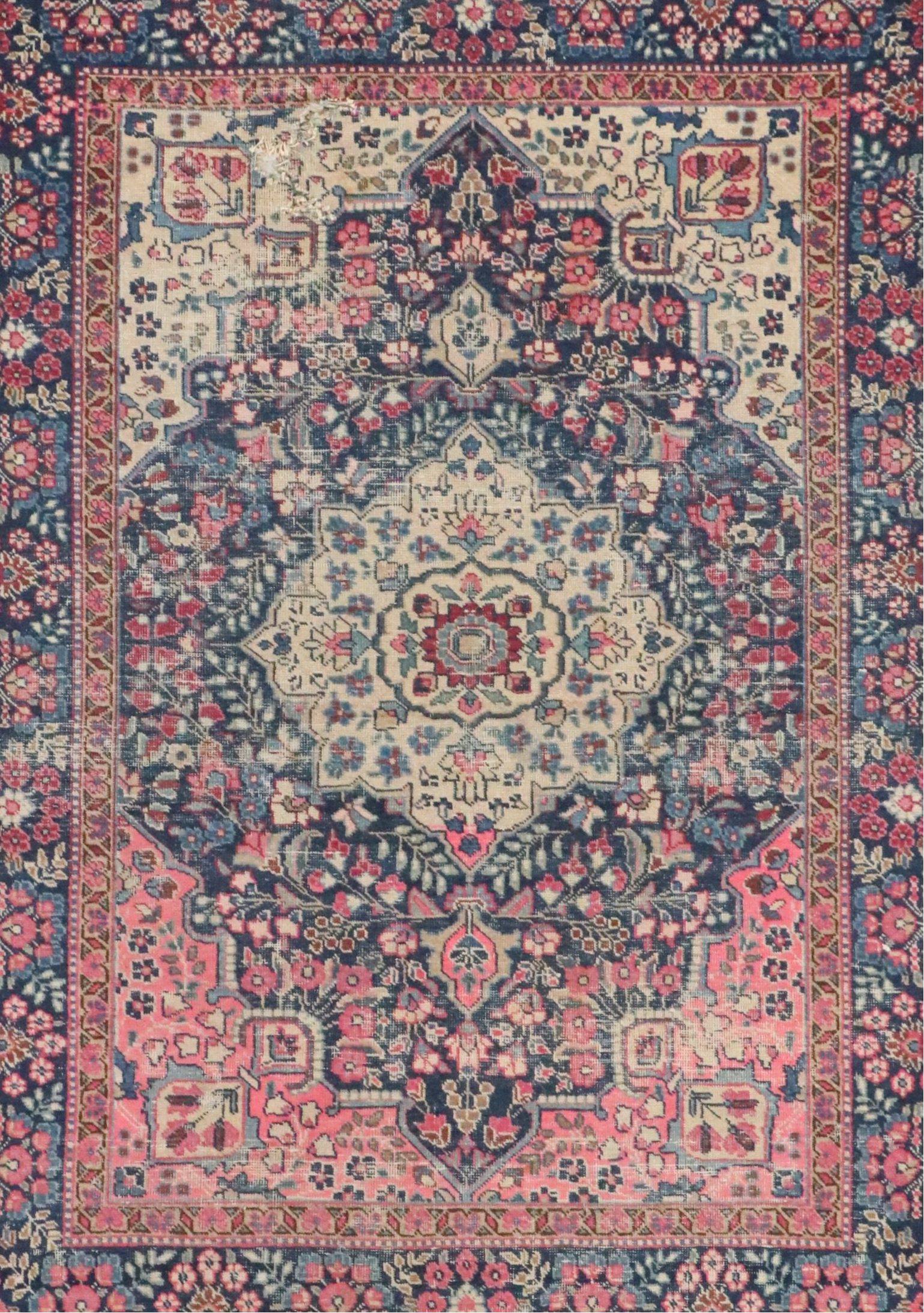 4'7 x 6'2 Hand-Knotted Persian Hamadan Area Rug