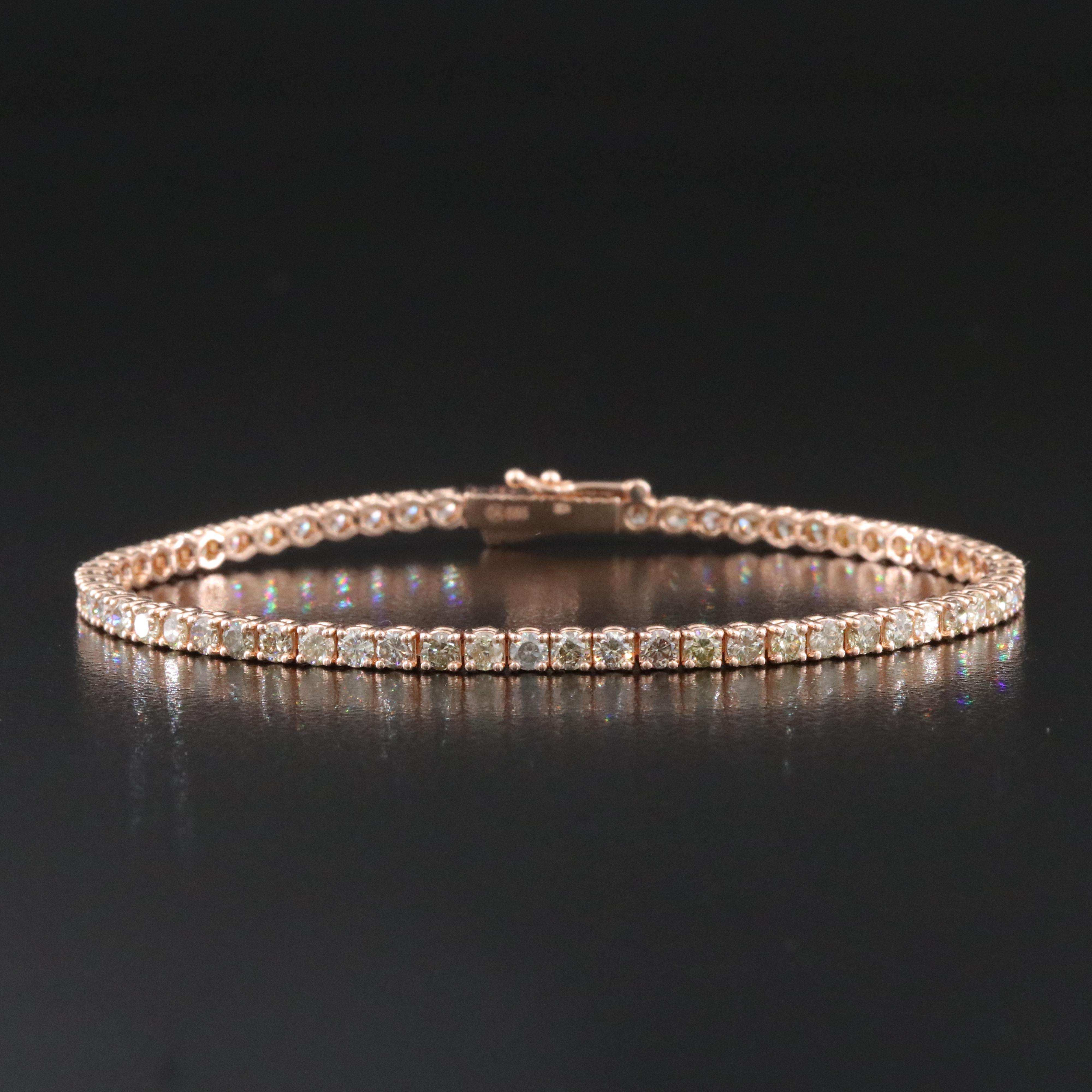 14K Rose Gold 4.82 CTW Diamond Bracelet with IGI Jewelry Report