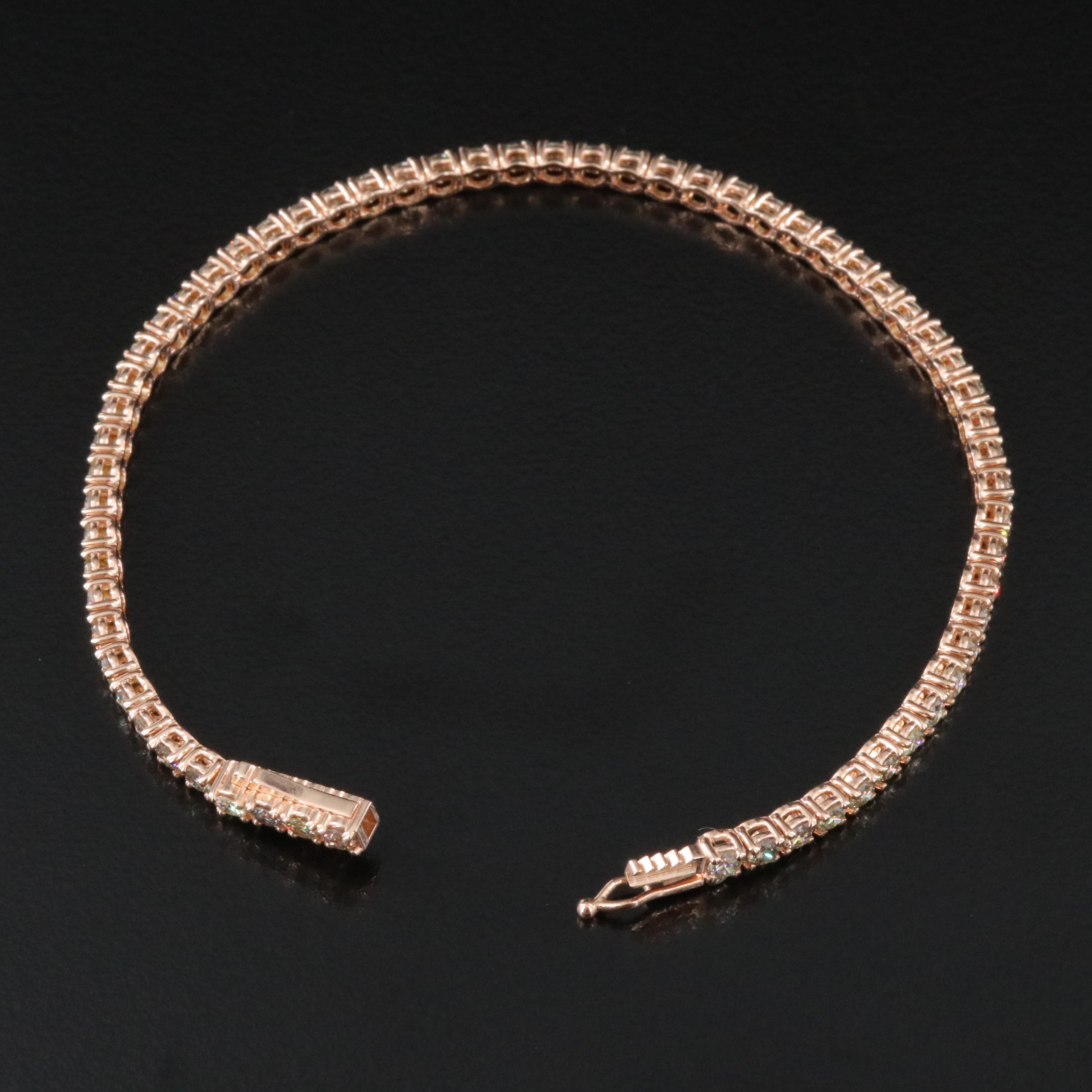 14K Rose Gold 4.82 CTW Diamond Bracelet with IGI Jewelry Report