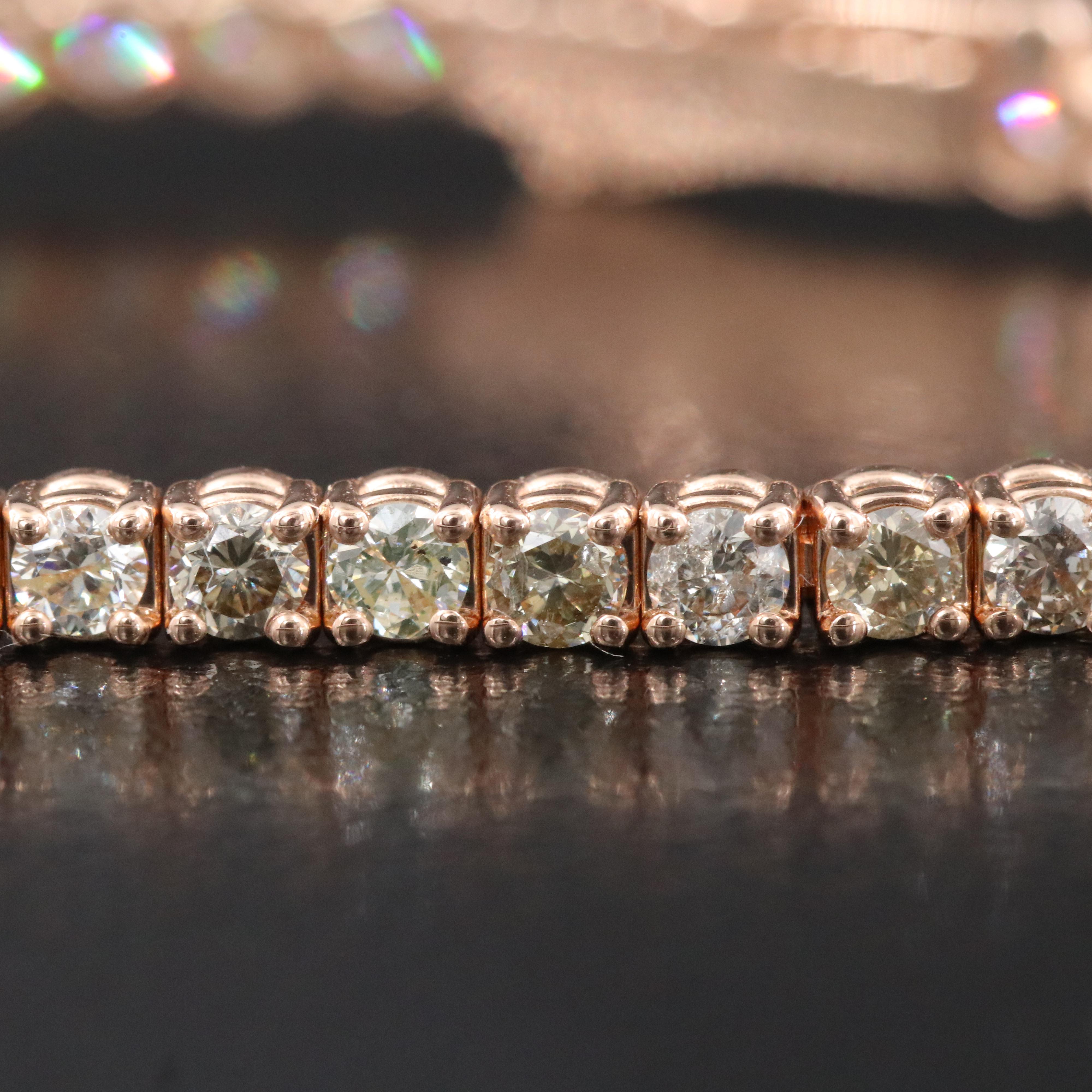 14K Rose Gold 4.82 CTW Diamond Bracelet with IGI Jewelry Report