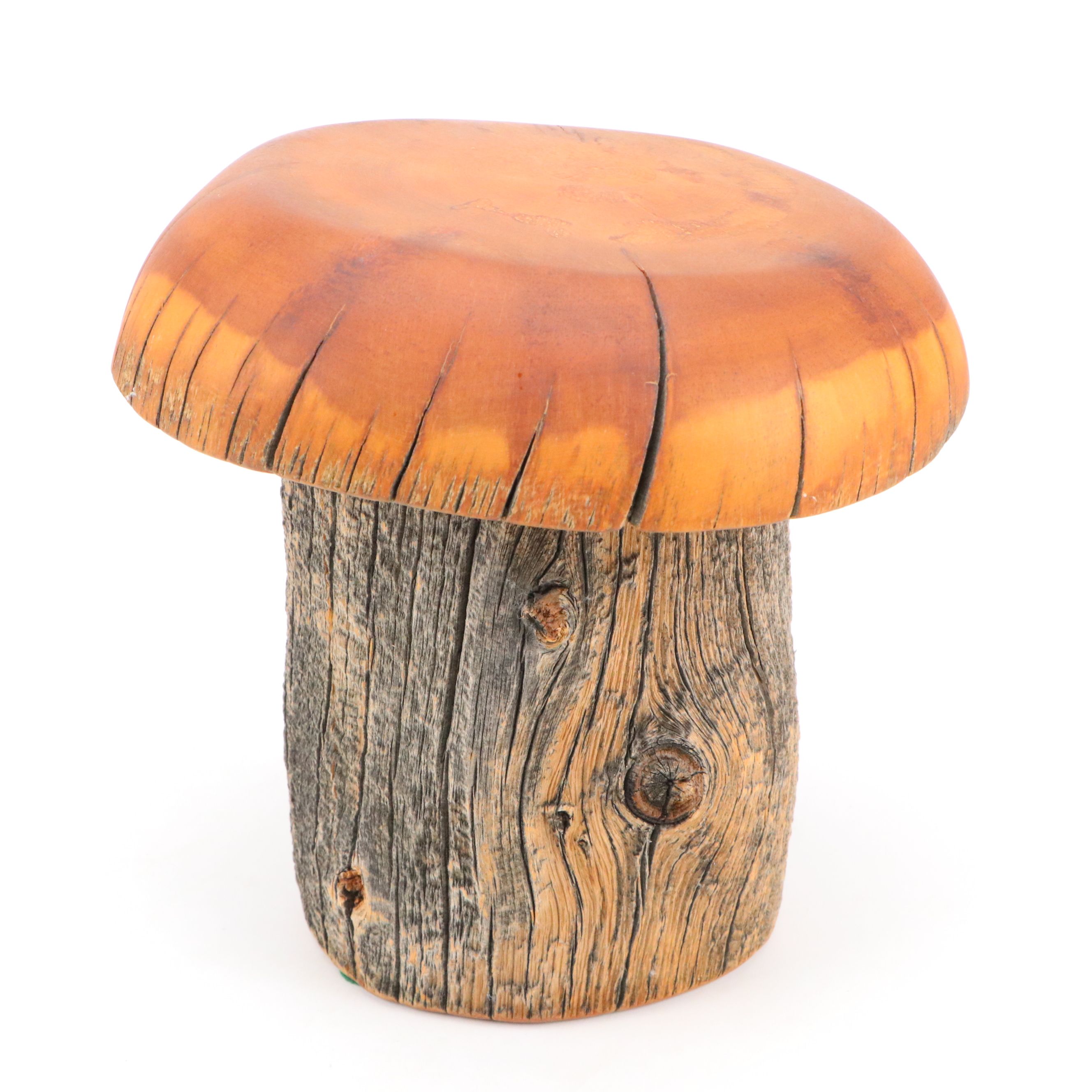 Spancraft Folk Art Carved Wood Mushroom Box