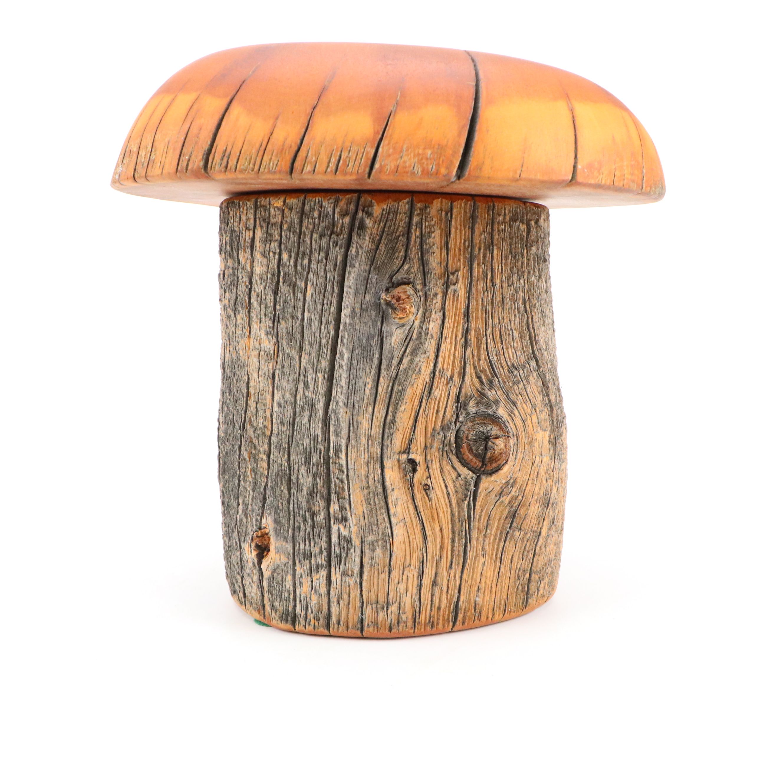 Spancraft Folk Art Carved Wood Mushroom Box